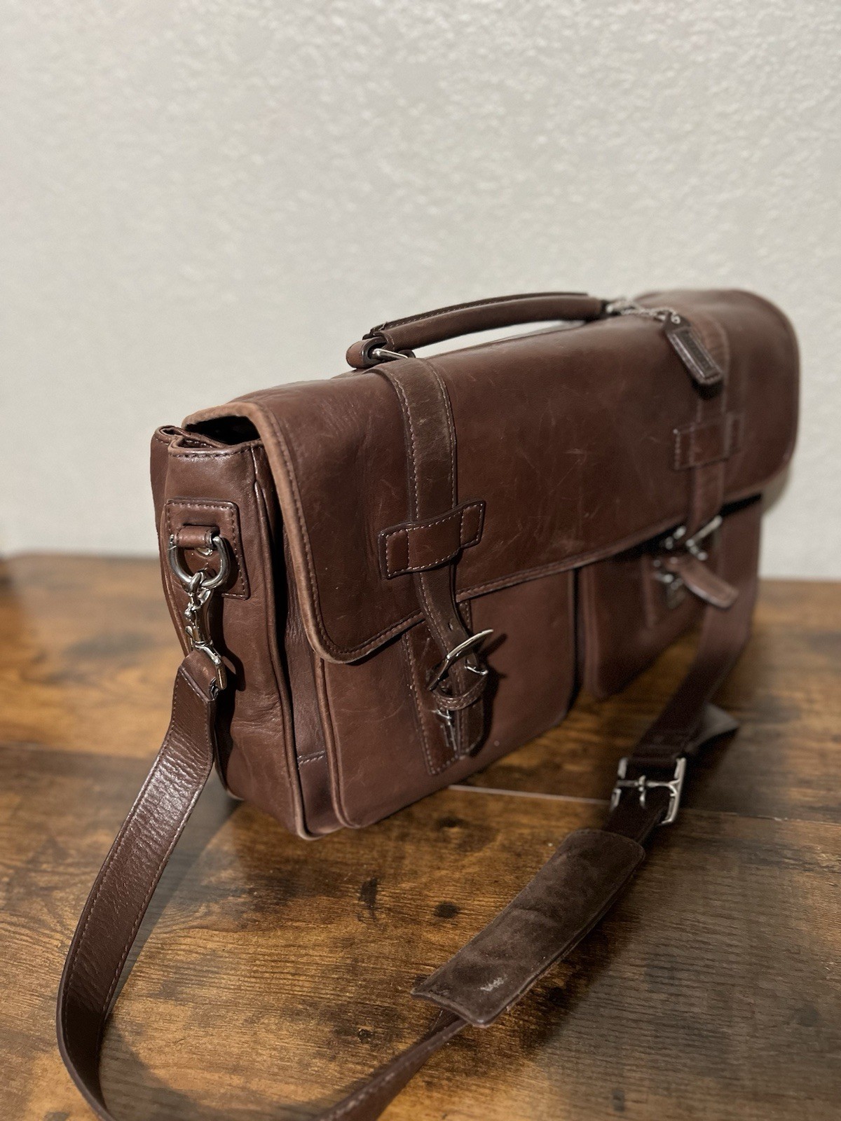 Vintage Coach Wall Street Bag Brown Glove Leather #A33-5241 Rare