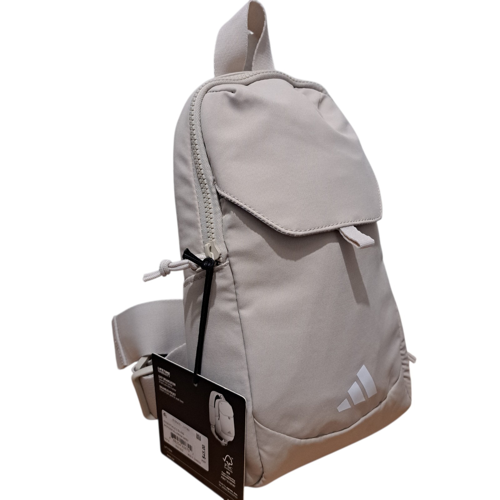 Adidas Essentials 3 Sling Backpack Crossbody One Strap Alumina Grey Cream O/S