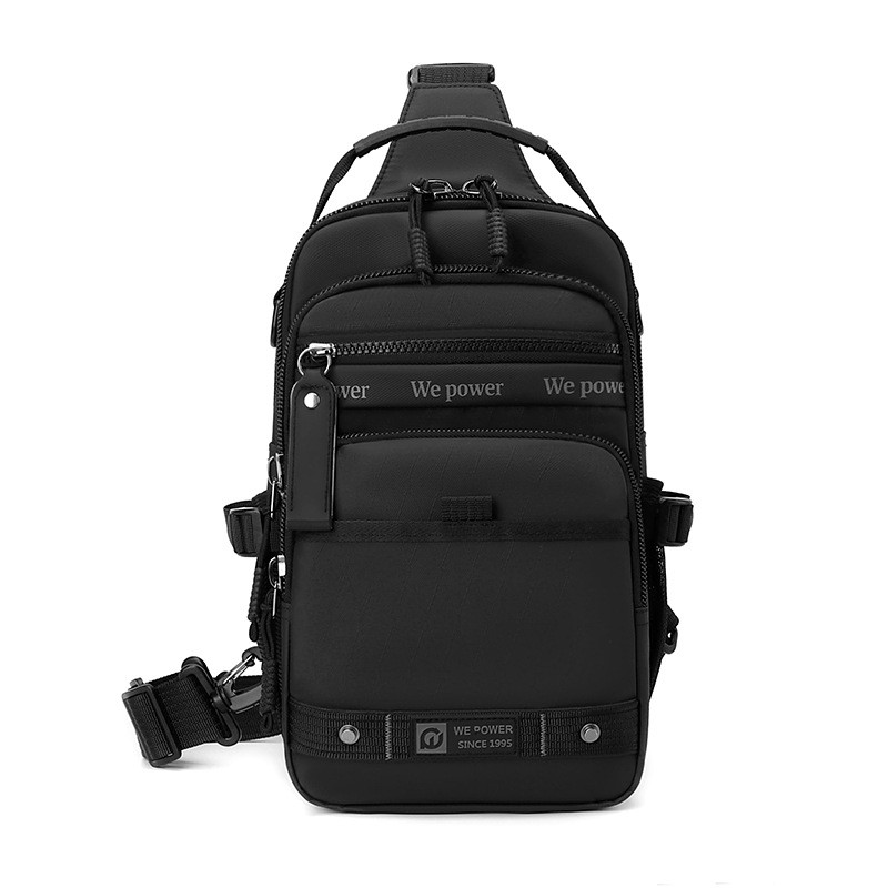 Waterproof Nylon MultiPocket Outdoor Sling Chest Bag Unisex Cycling Shoulder Bag