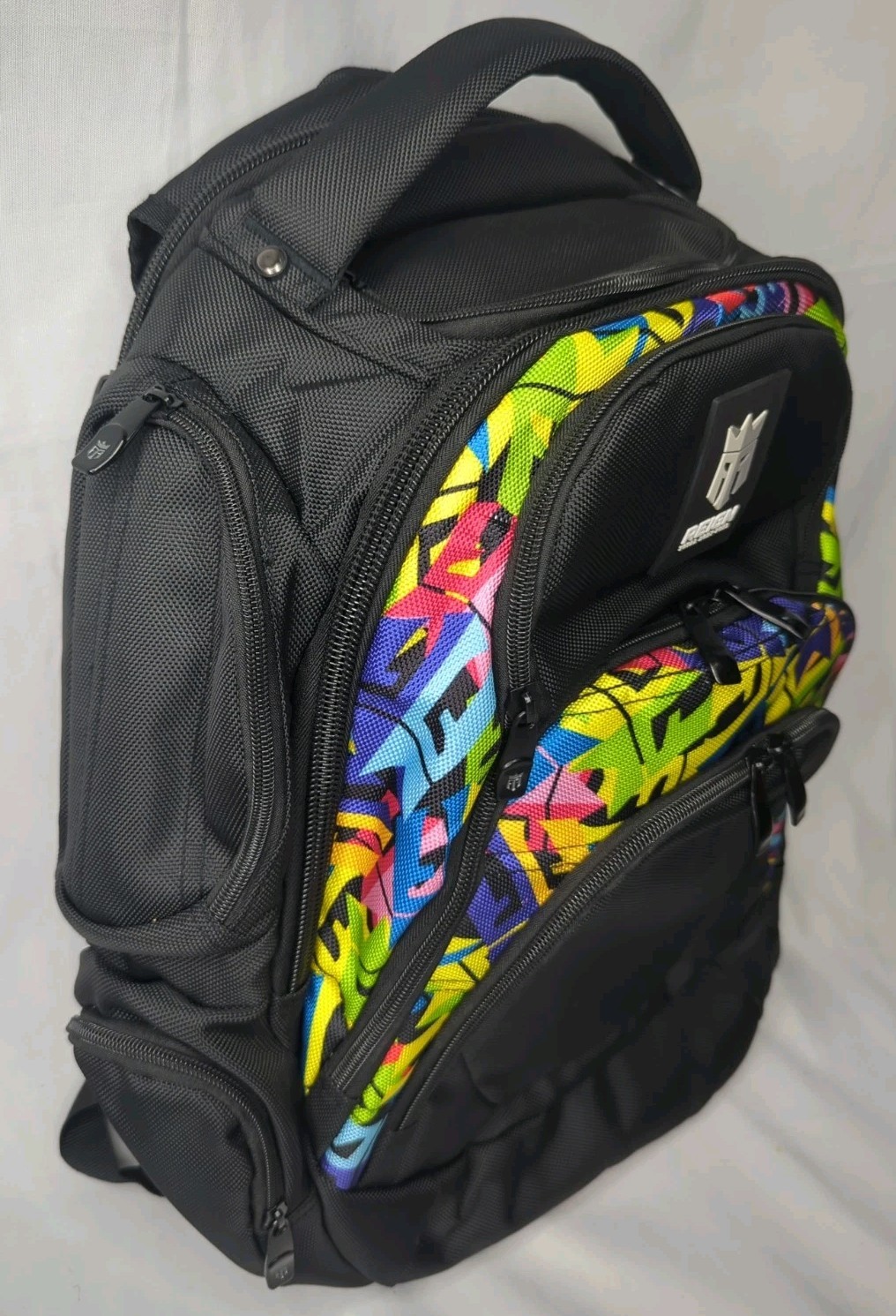 REIGN Total Body Fuel Backpack Energy Drink Gym Bag Bk Colorful Graffiti Monster