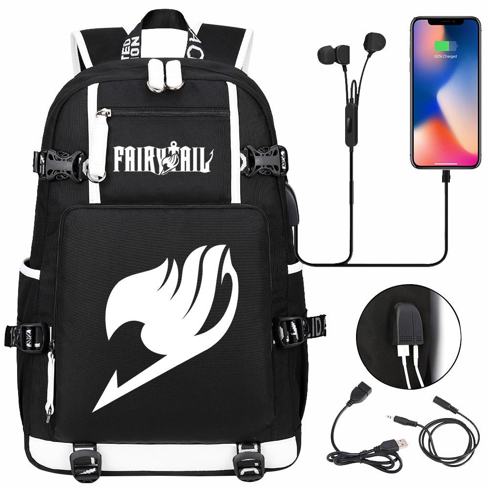 New Anime Cloud USB Laptop Backpack for Teens/ Students, School & Travel Daypack