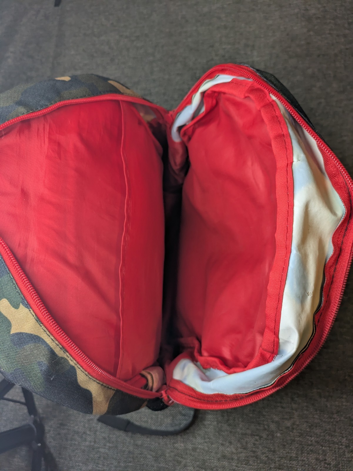 PUMA Red & Black Camo Backpack With Multiple Pockets School Bag