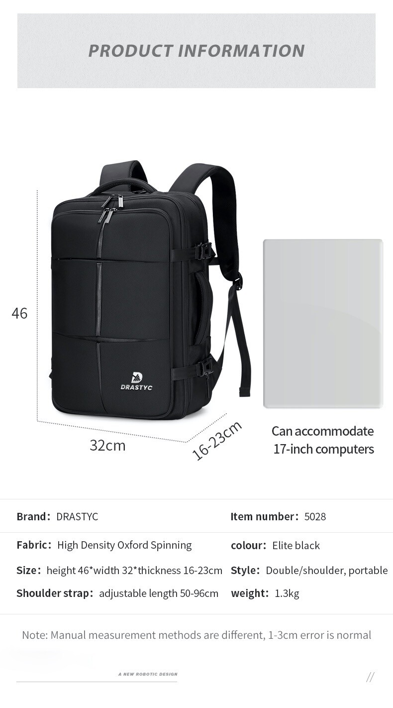 Backpack Drastyc Large 39L High Capacity Backpack for Men Women Travel Business