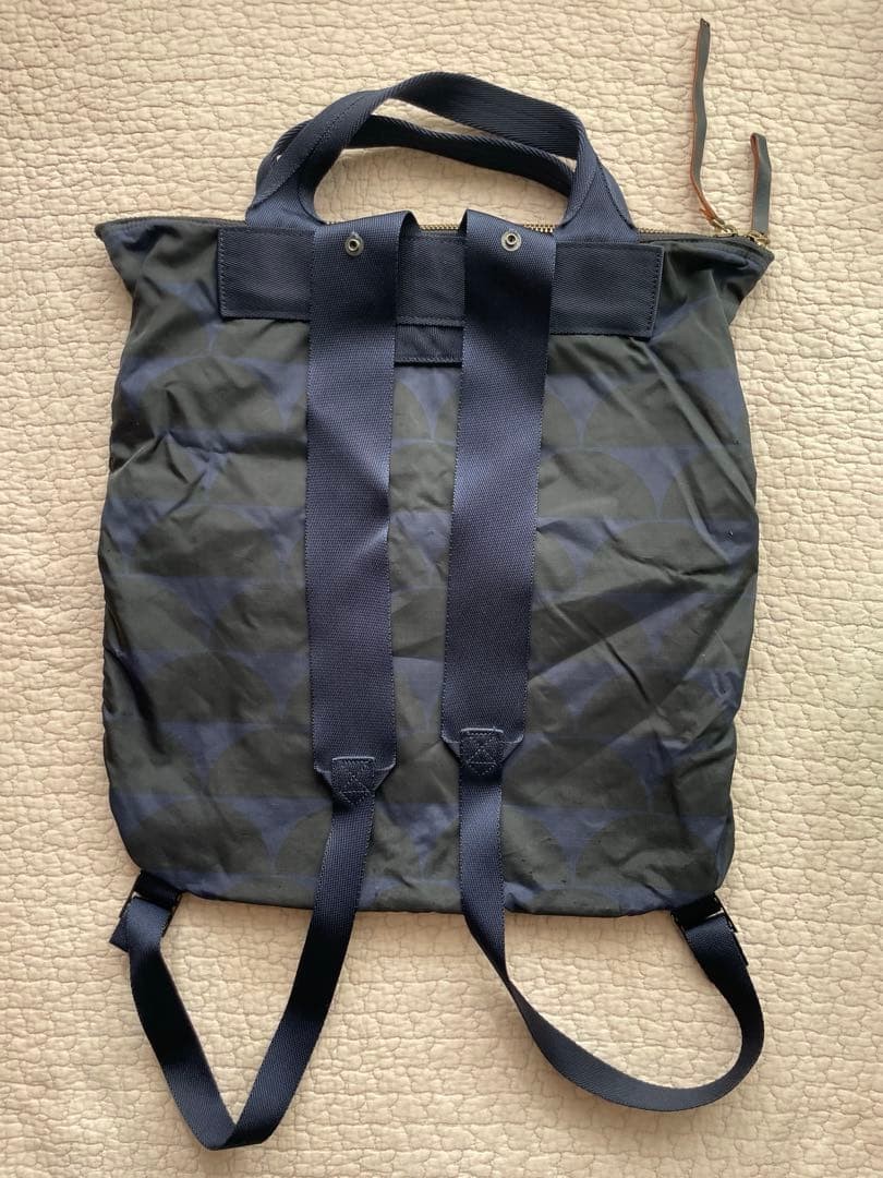 MARNI PORTER Collaboration Nylon Navy Semicircle pattern 2-Way Tote Bag Backpack