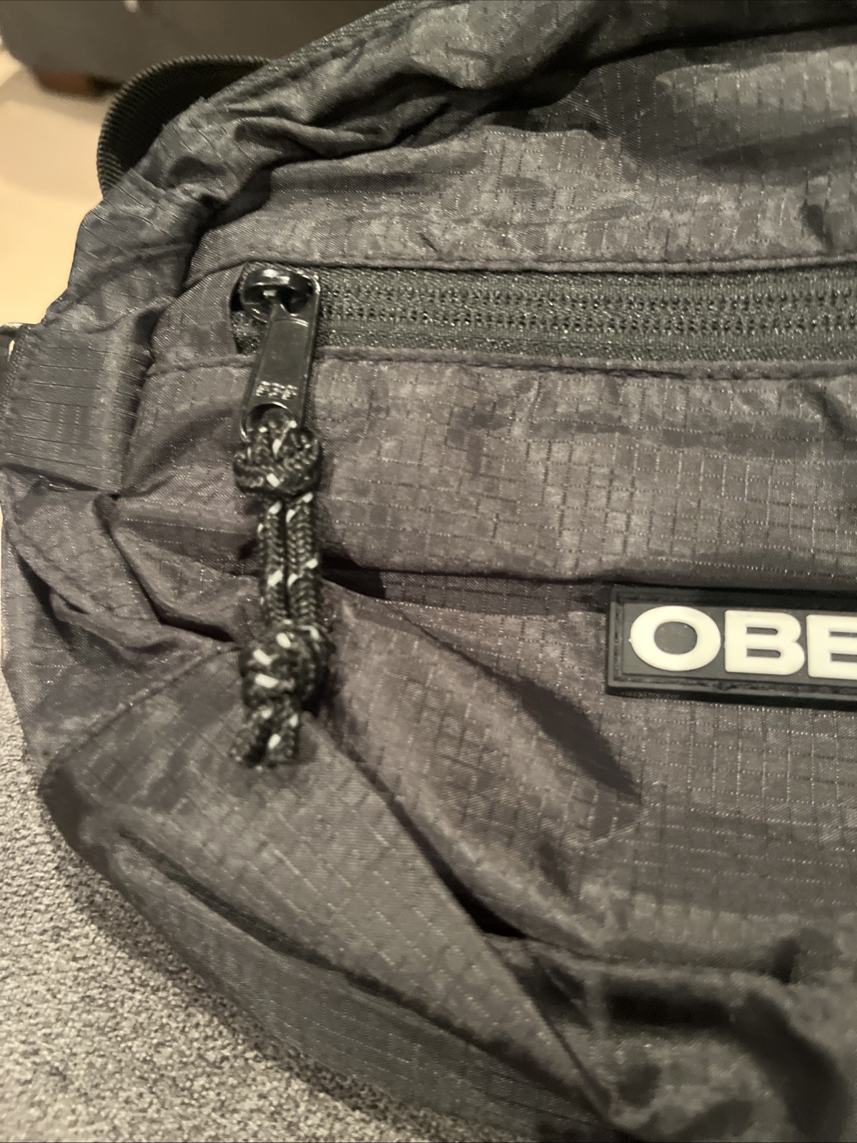 OBEY Black Fanny Pack Commuter Waist Bag Black Adjustable Strap NWT