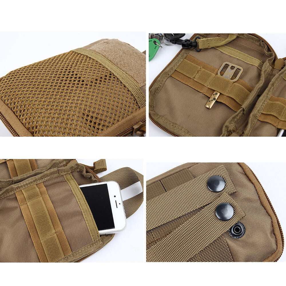 Tactical Molle Utility Bags Portable & Durable Nylon Pouch for Card Keybag Phone
