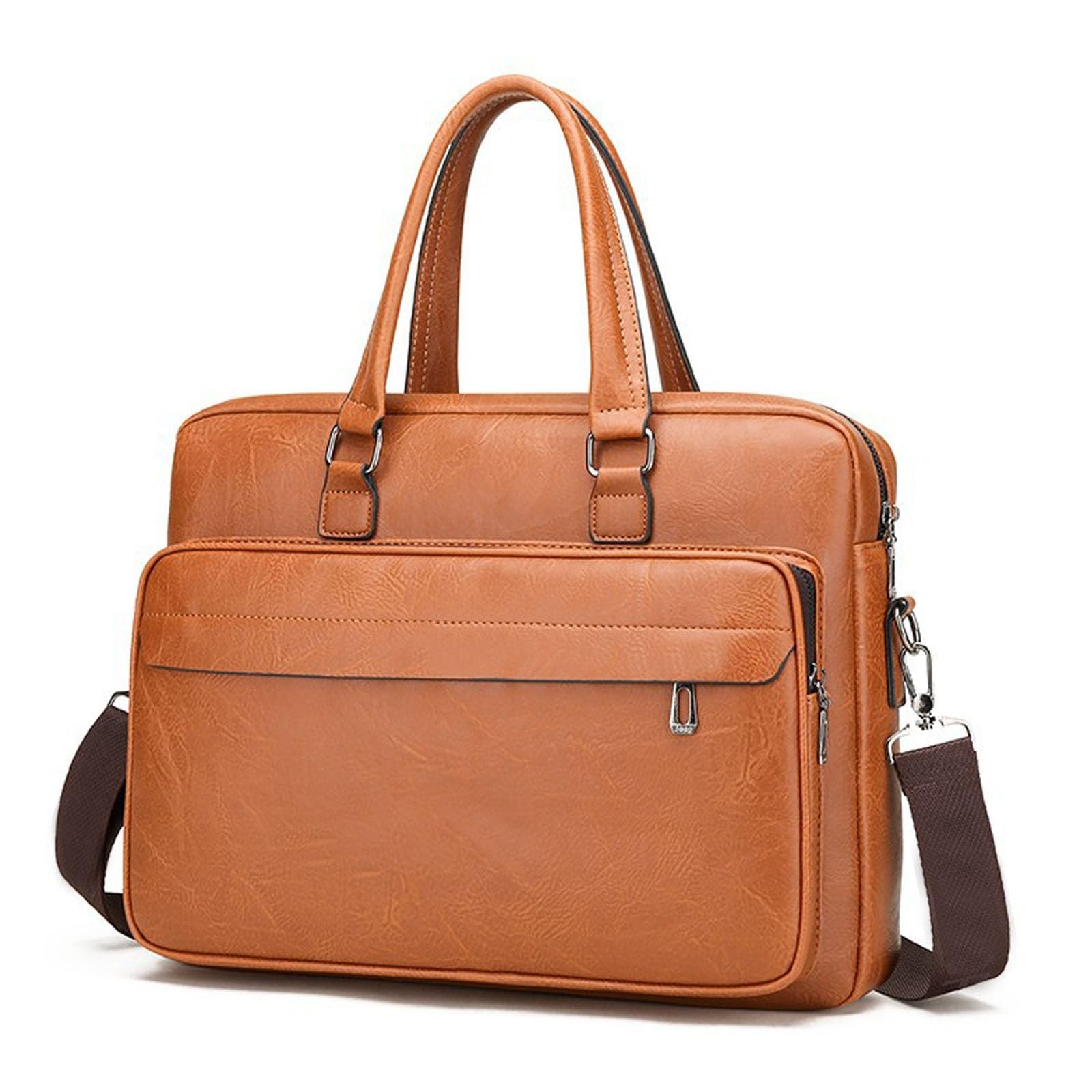JINGTIANCD Men’s Faux Leather Laptop Bag 15.7 Inch, Water-Resistant Briefcase