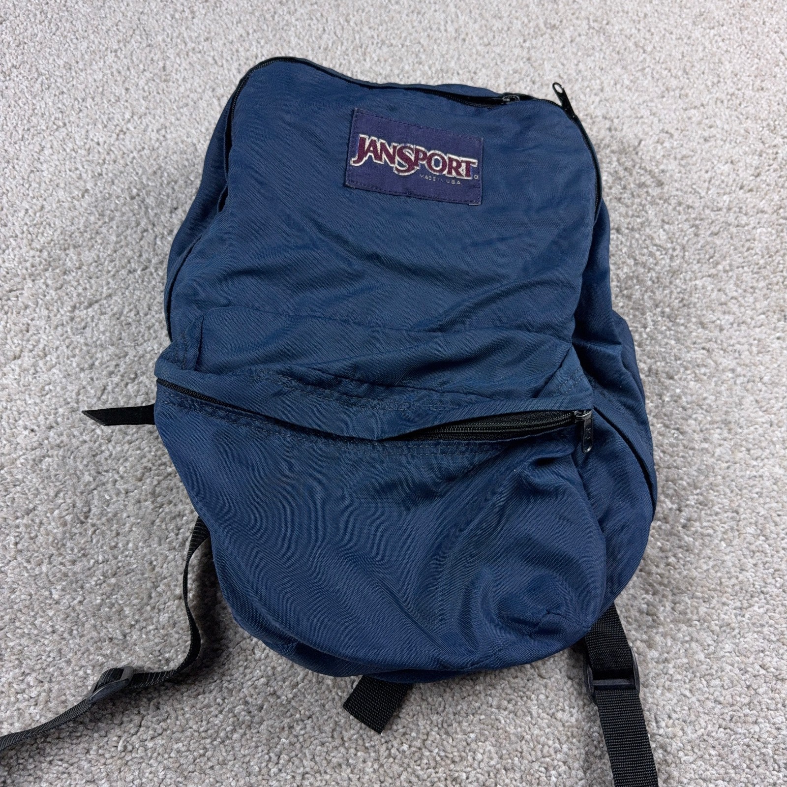 VINTAGE Jansport Backpack Blue Sack USA Made 90s Bag School Travel Lightweight