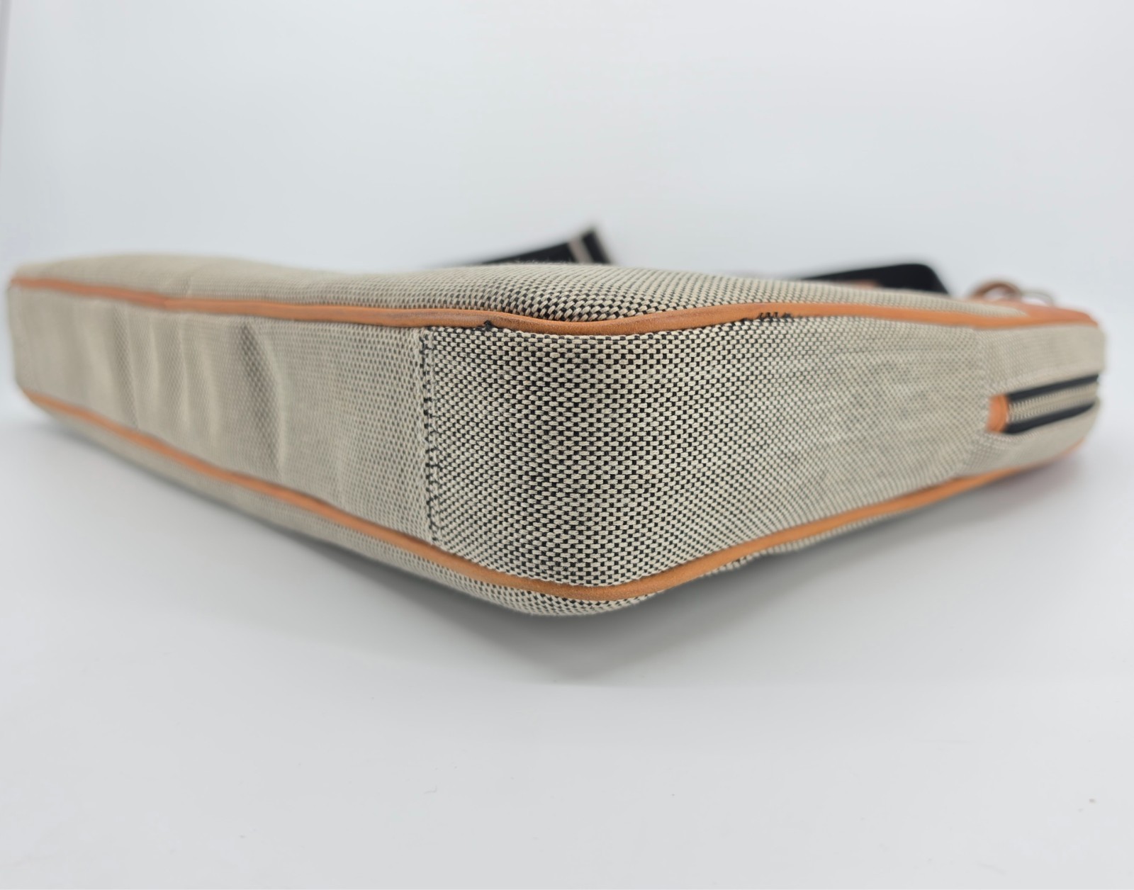 Jack Spade Bartlett Briefcase Waxed Leather Canvas Laptop Messenger Bag Tan