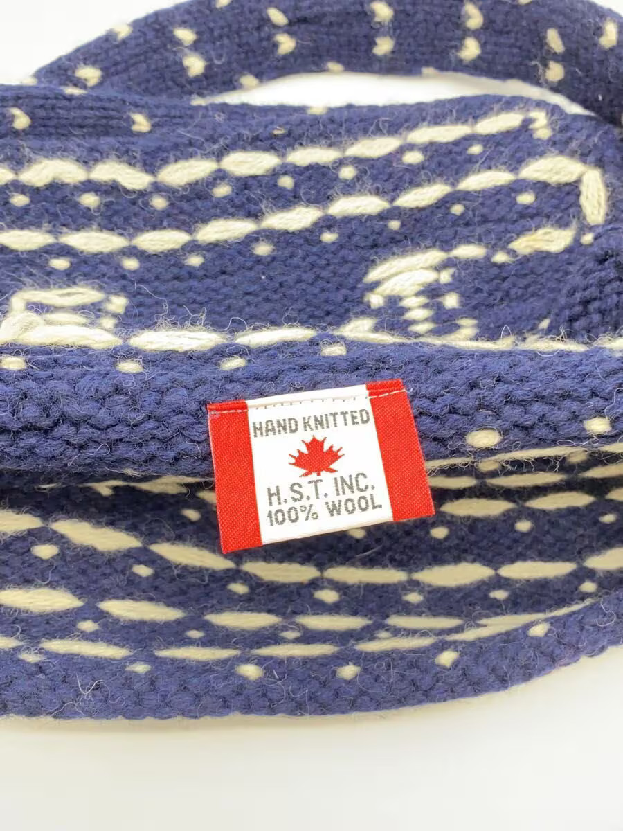 Other Brands Shoulder Bag Wool NVY Plain Cowichan Hand Knitted
