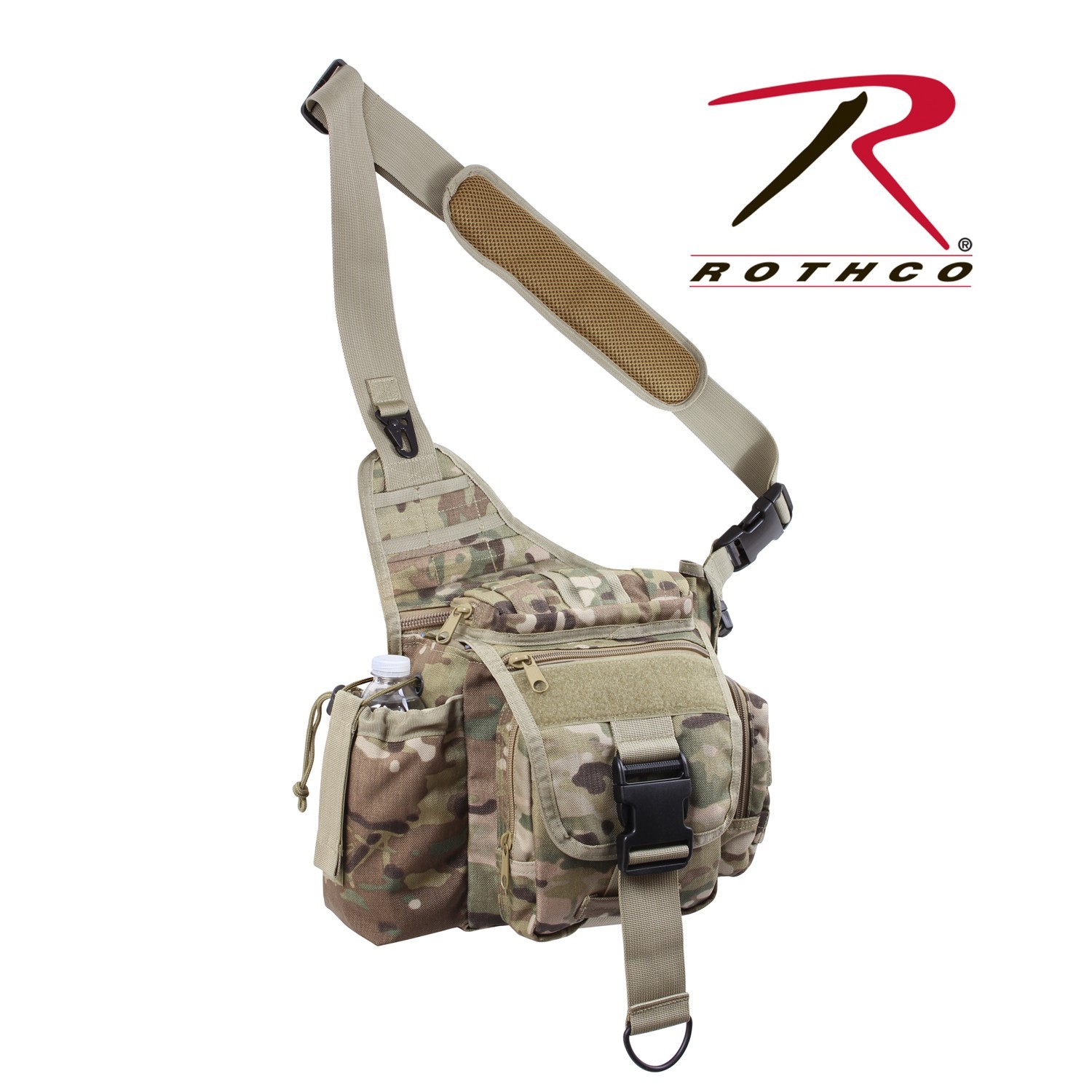 Lightweight MOLLE Advanced Tactical Travel Shoulder Bag Bug Out Pack OD Green