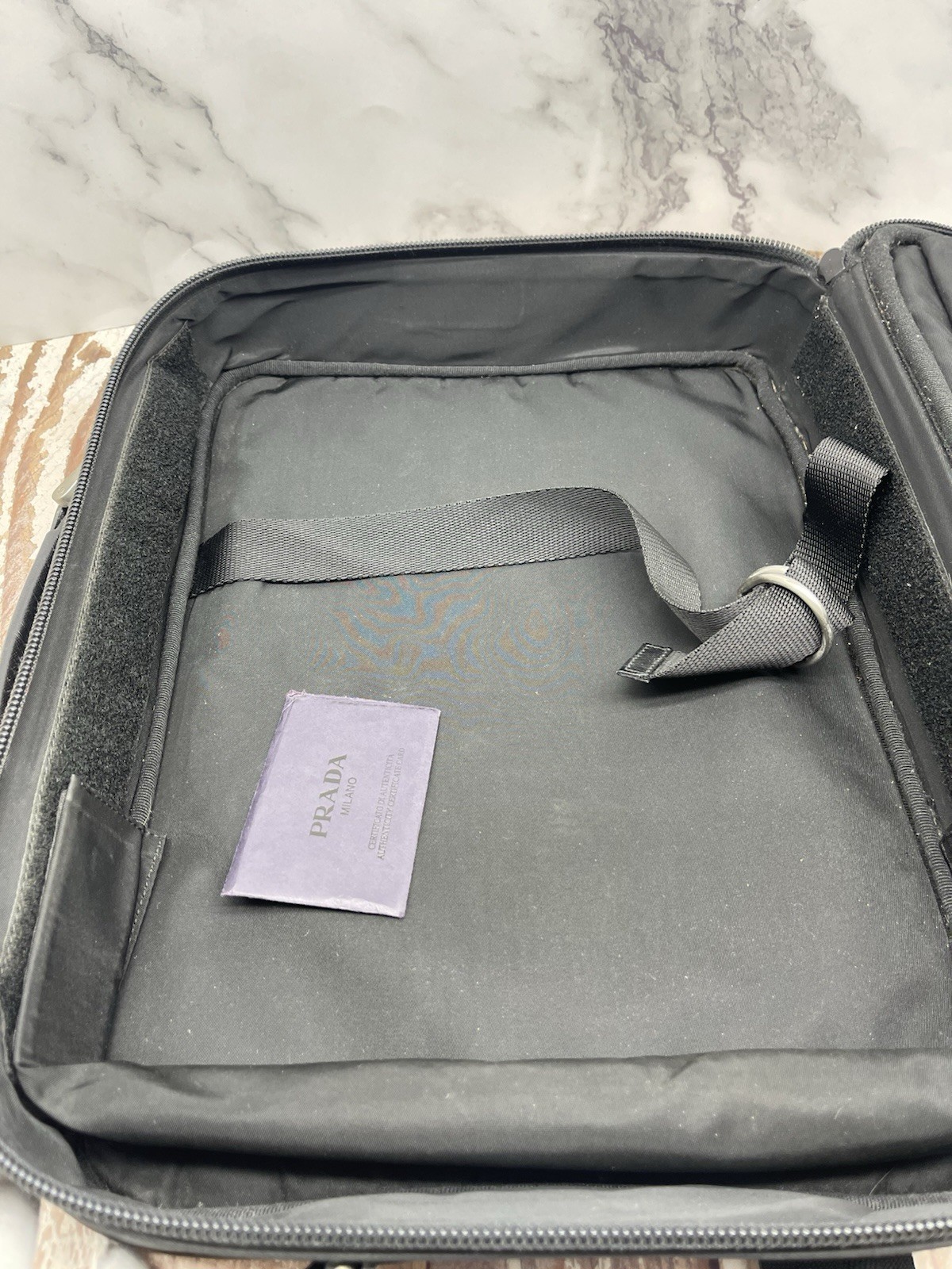Authentic Prada Black Tessuto Nylon Briefcase Laptop Bag w/ Strap USA Seller