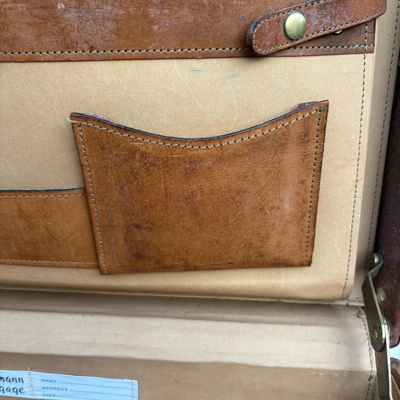 VTG Hartmann Belting Leather Briefcase Attache Brown Organizer 4″