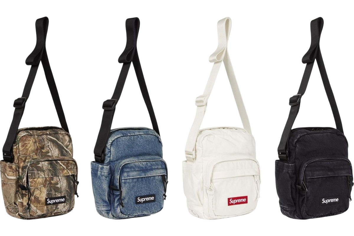 Supreme Denim Shoulder Bag Black White Indigo Camo 4colors FW25