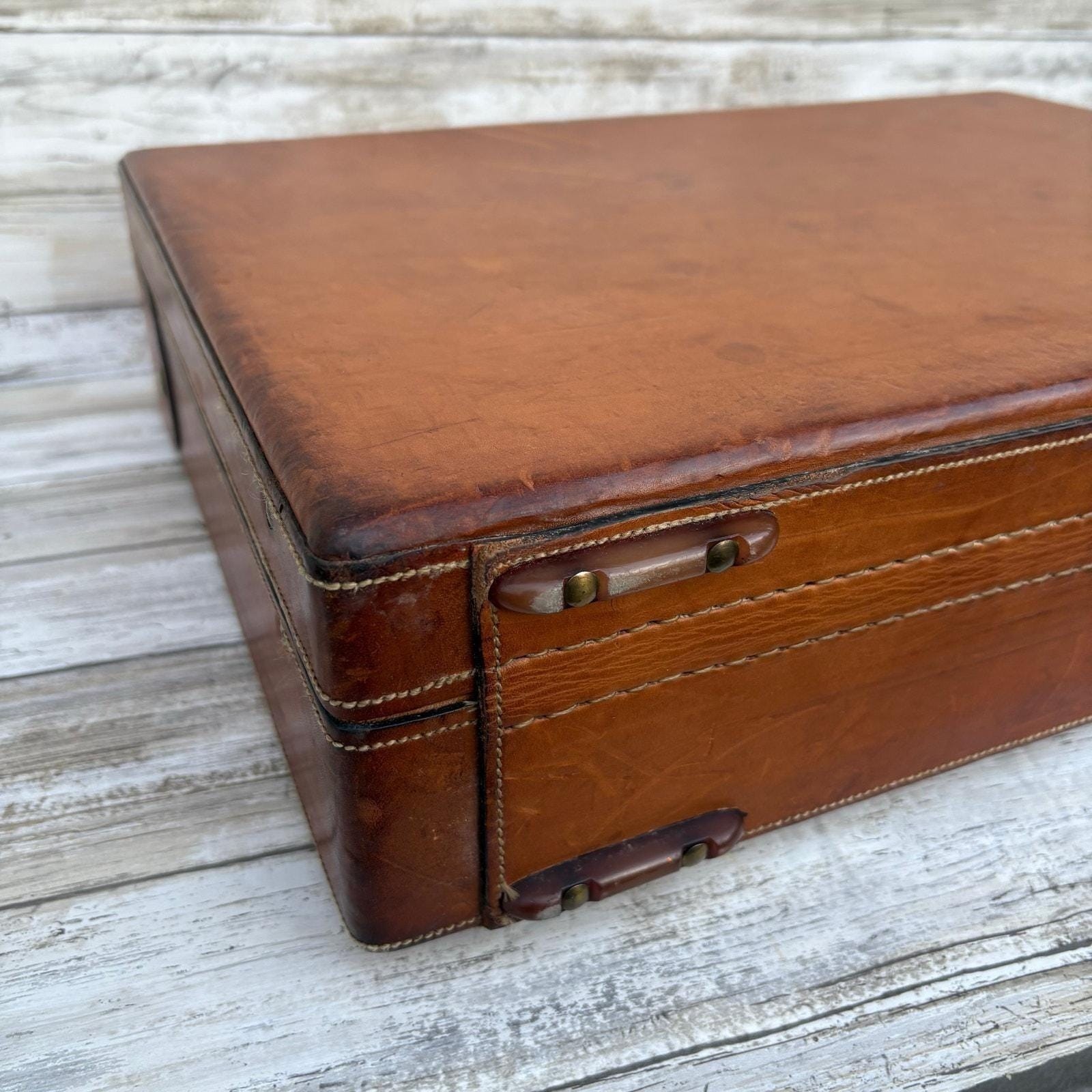VTG Hartmann Belting Leather Briefcase Attache Brown Organizer 4″