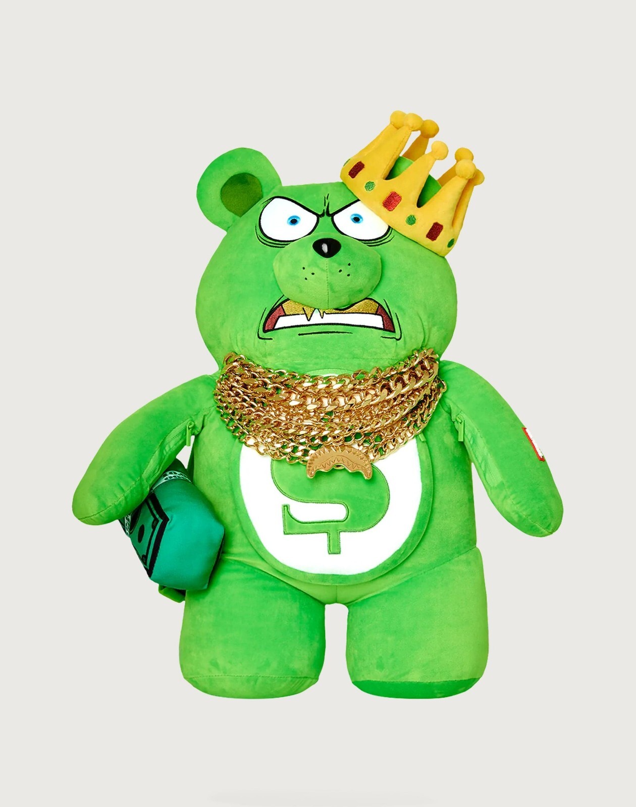 Rare Sprayground Many Chains Green Money Bear Backpack