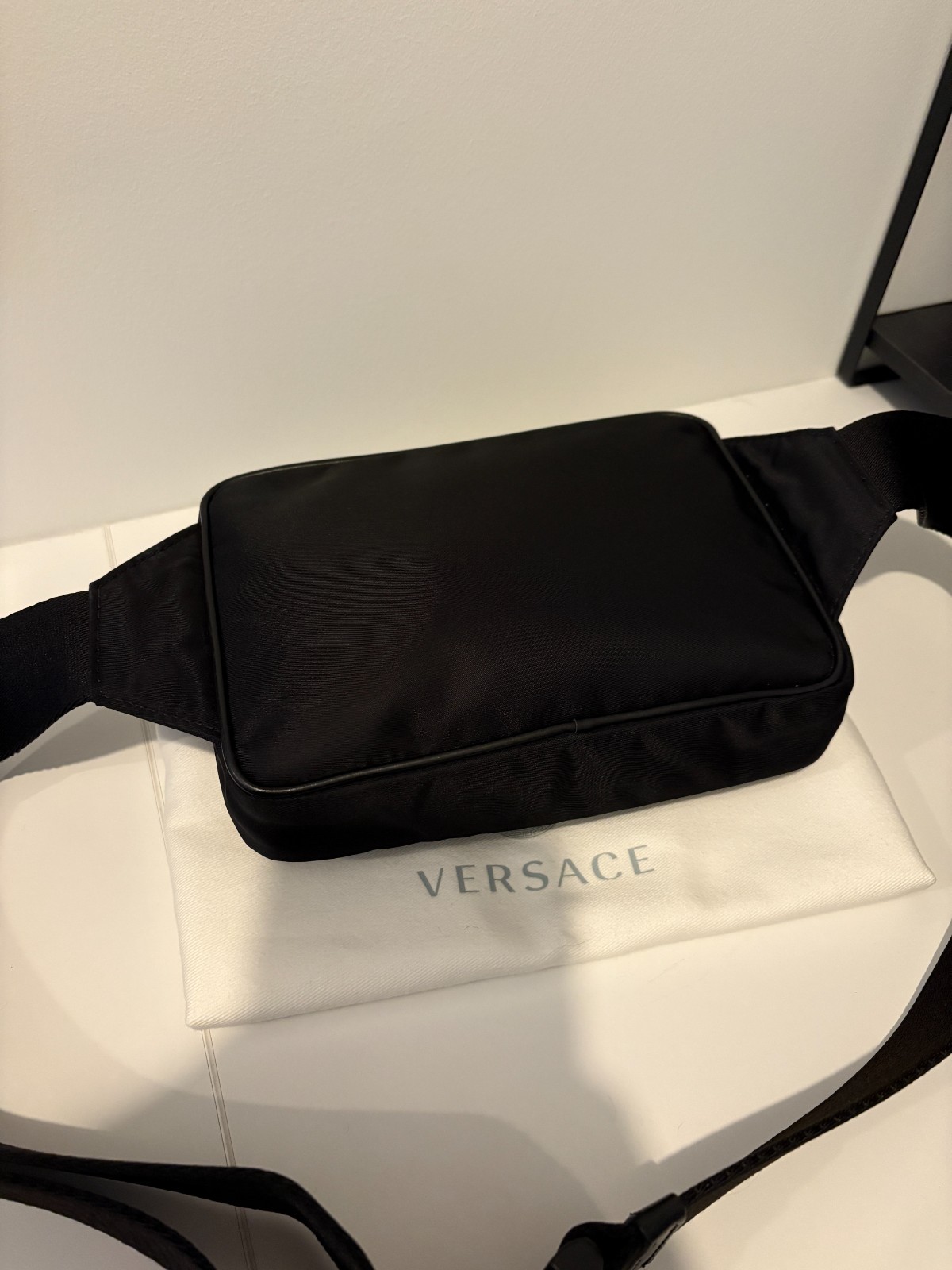 Versace Medusa Plaque Belt Bag Black