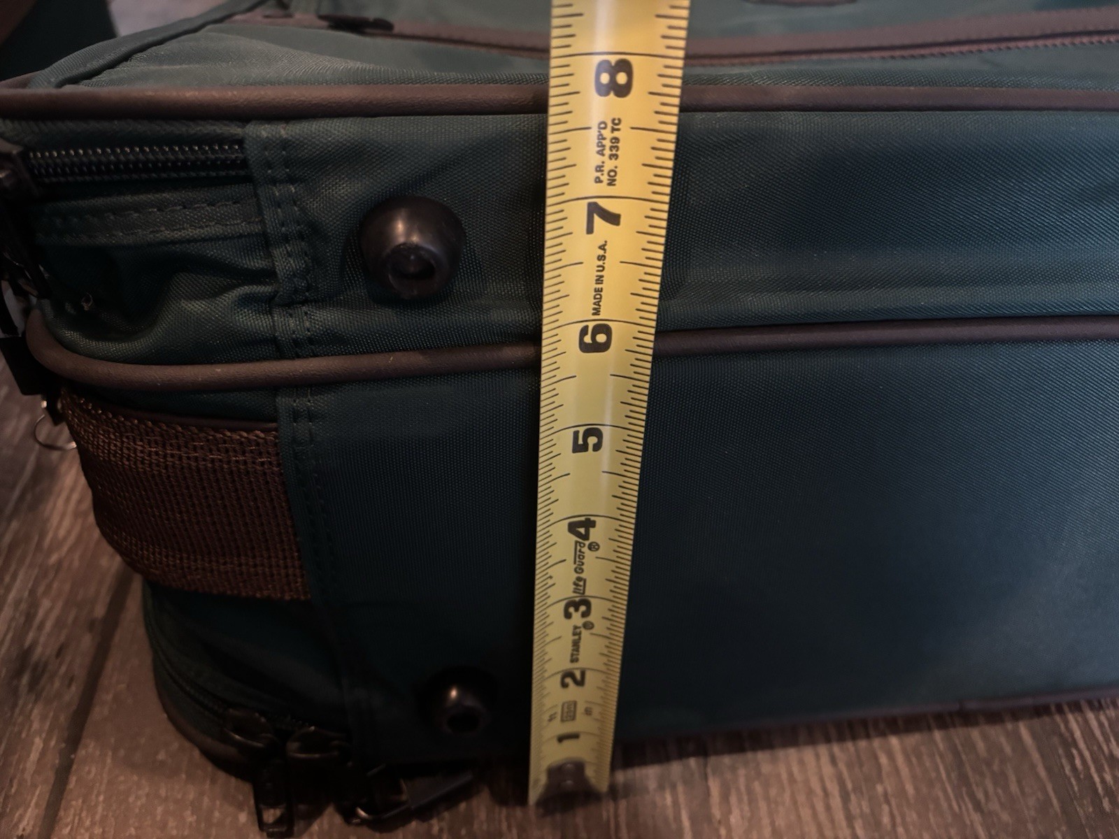 Tumi 2Way Briefcase Messenger Bag Green Brown Strips Strap Taiwan ROC
