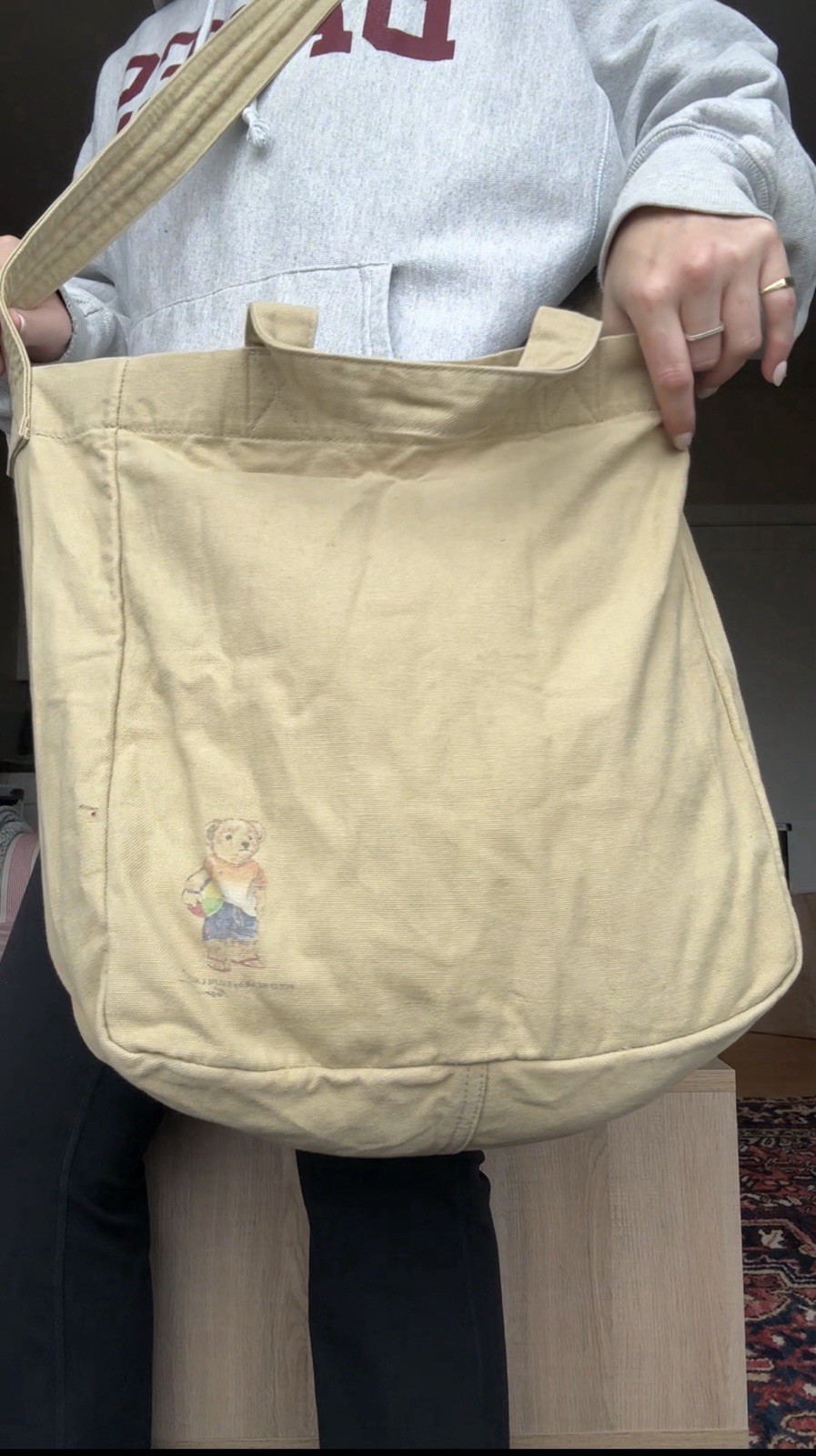 Polo Bear by Ralph Lauren Beach Ball Messenger Tote Bag 100% Cotton