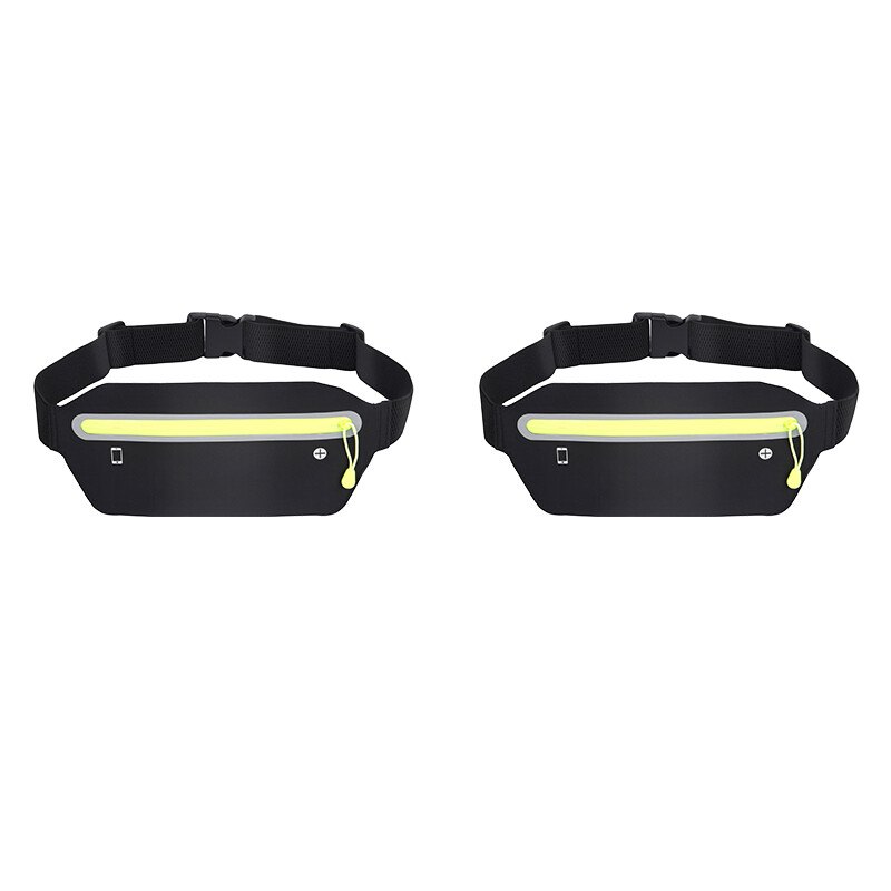 2 Pack Waterproof Fanny Pack Waist Belt Bag Pouch Zip Bum Bag For Sports Running