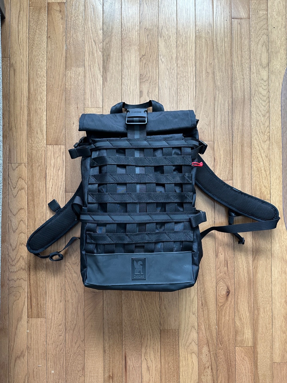 Chrome Industries Barrage 22L Waterproof Roll-Top Backpack XRF Reflective Black