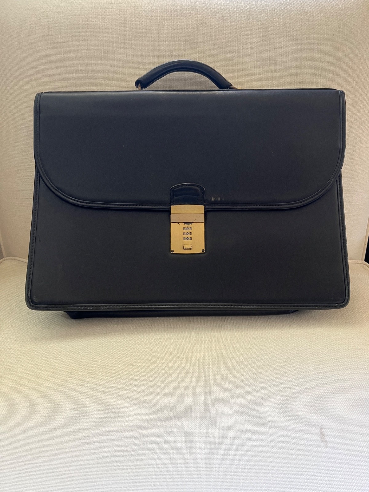 Coach D4F5353 Black Leather Metropolitan Briefcase Made in USA Vintage