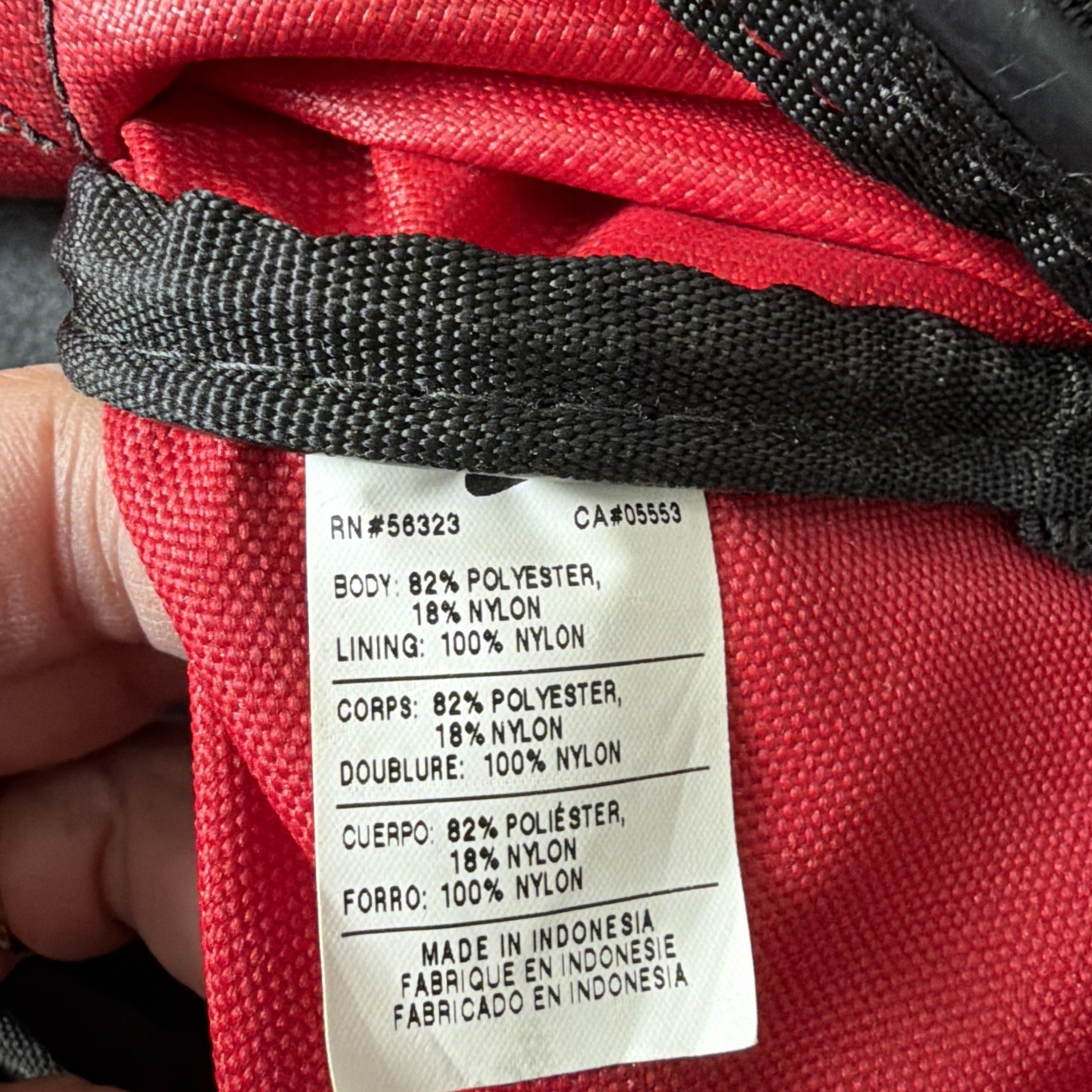 Nike Large Duffle Bag Red With Black No Shoulder Strap