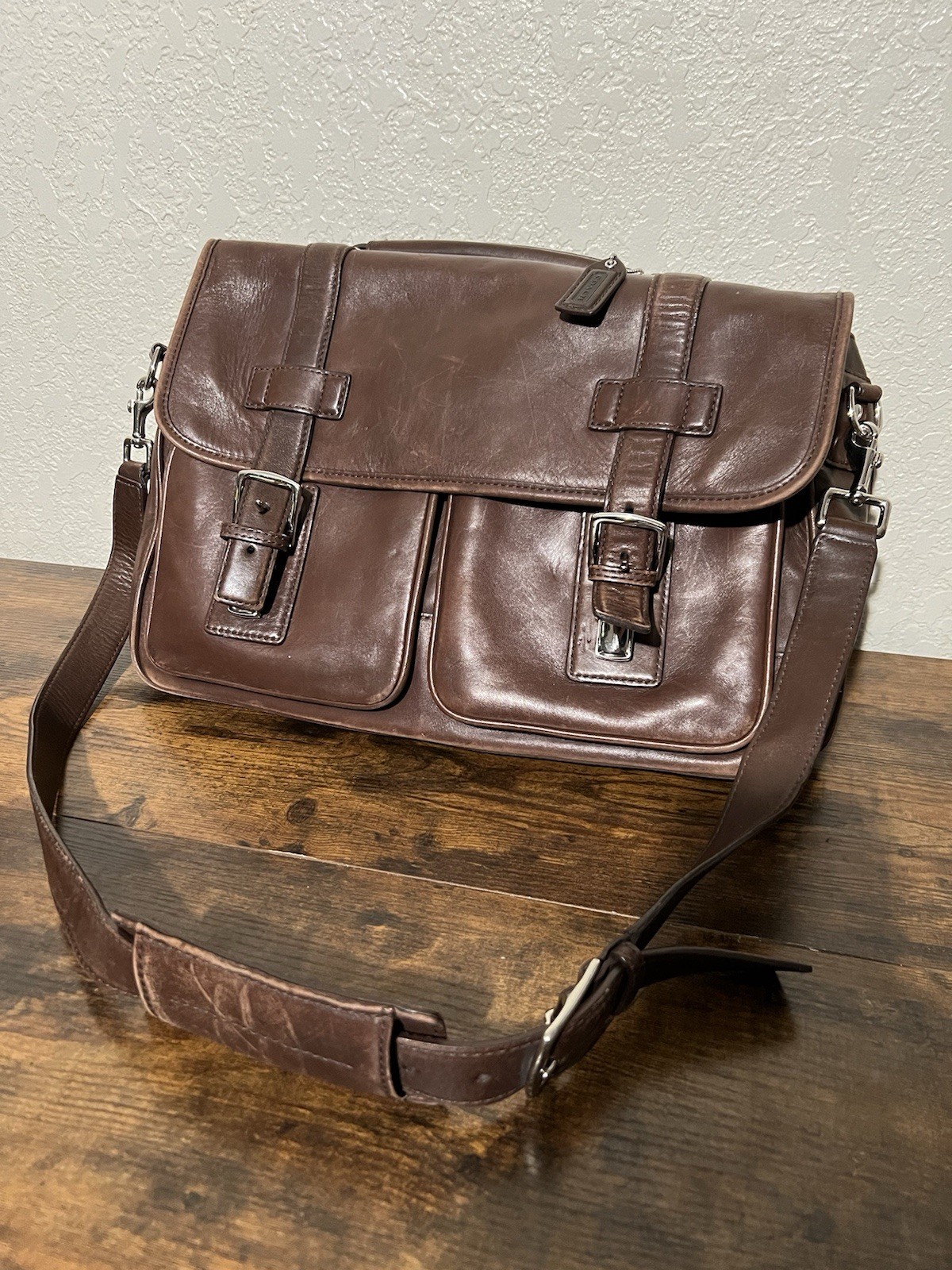 Vintage Coach Wall Street Bag Brown Glove Leather #A33-5241 Rare