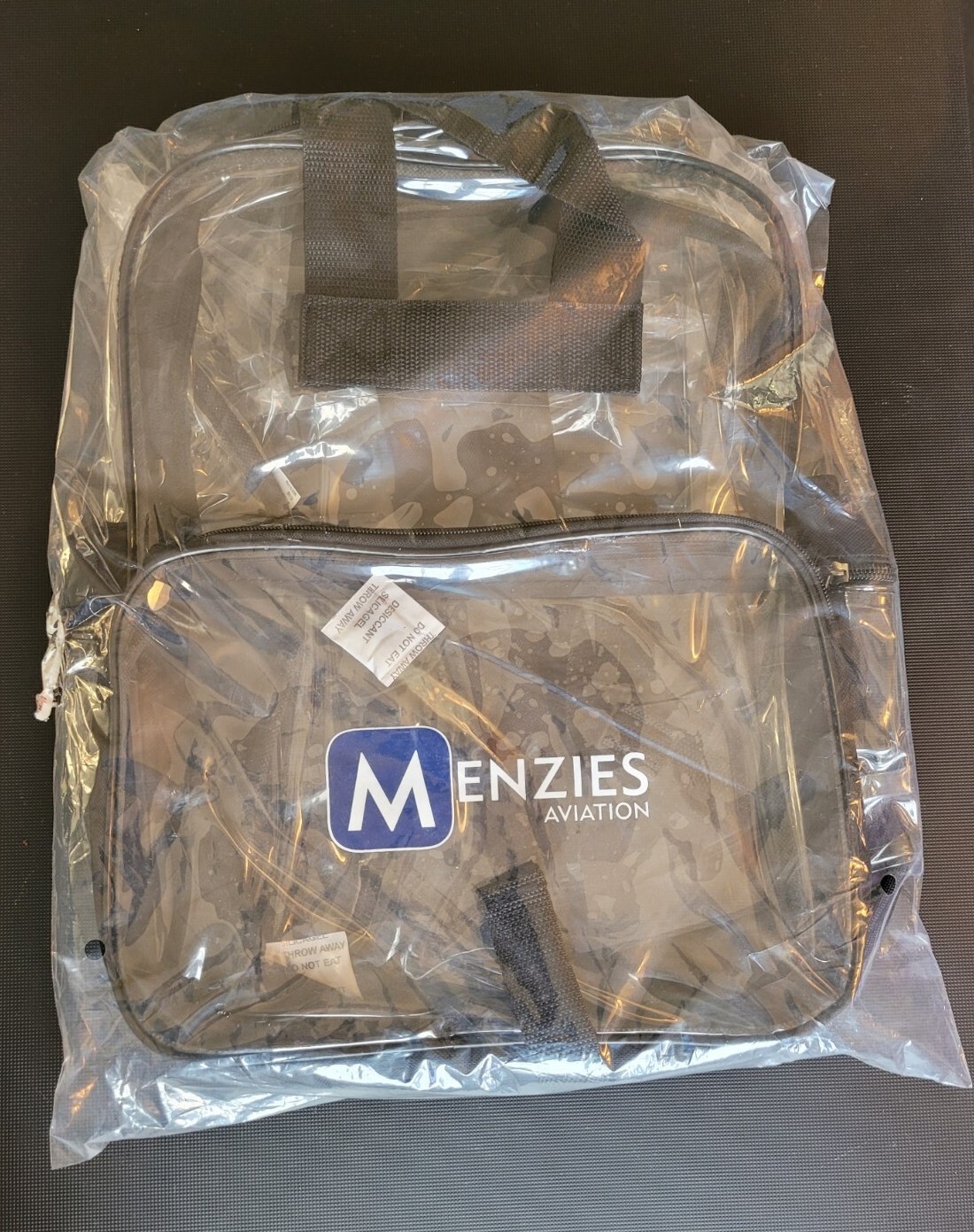 Menzies Aviation Backpack (Clear & Black) kids boys girls Unisex- 4 Pockets