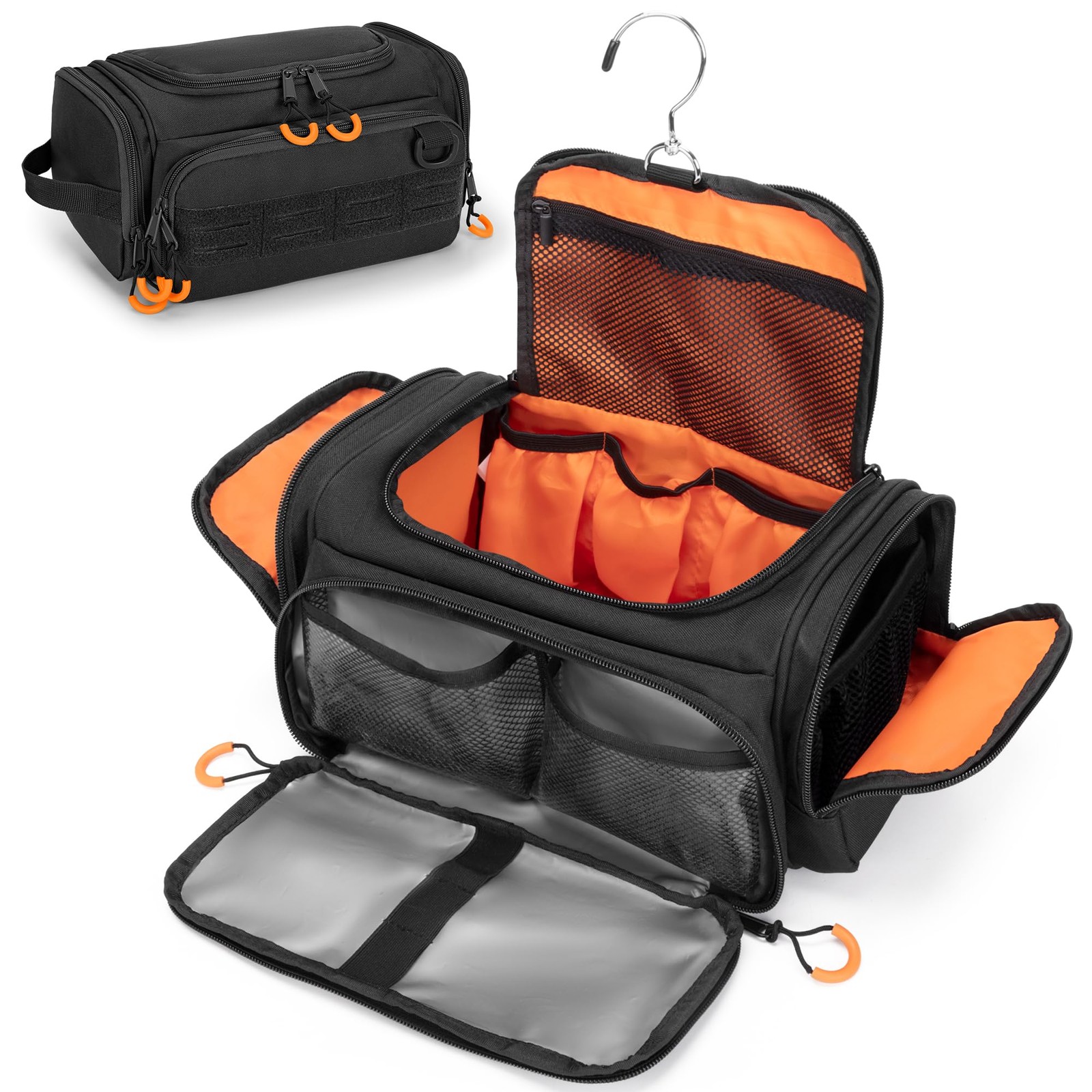 Prokva Tactical Toiletry Bag for Men, Hanging 11.6 x 7 x 5.5 inches, Black