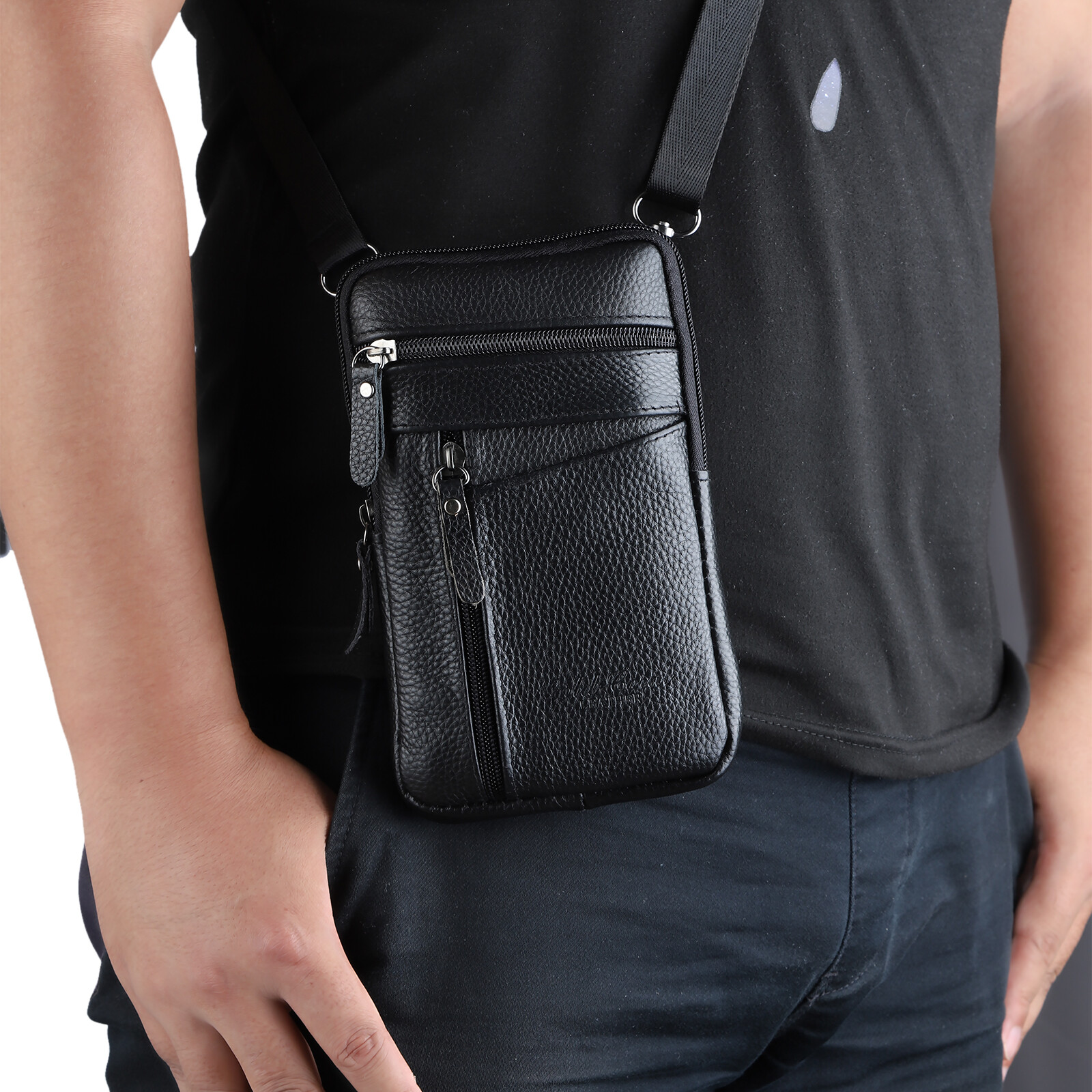 Men Women Leather Fashion Belt Bag Phone Shoulder Crossbody Waist Pack Handbag