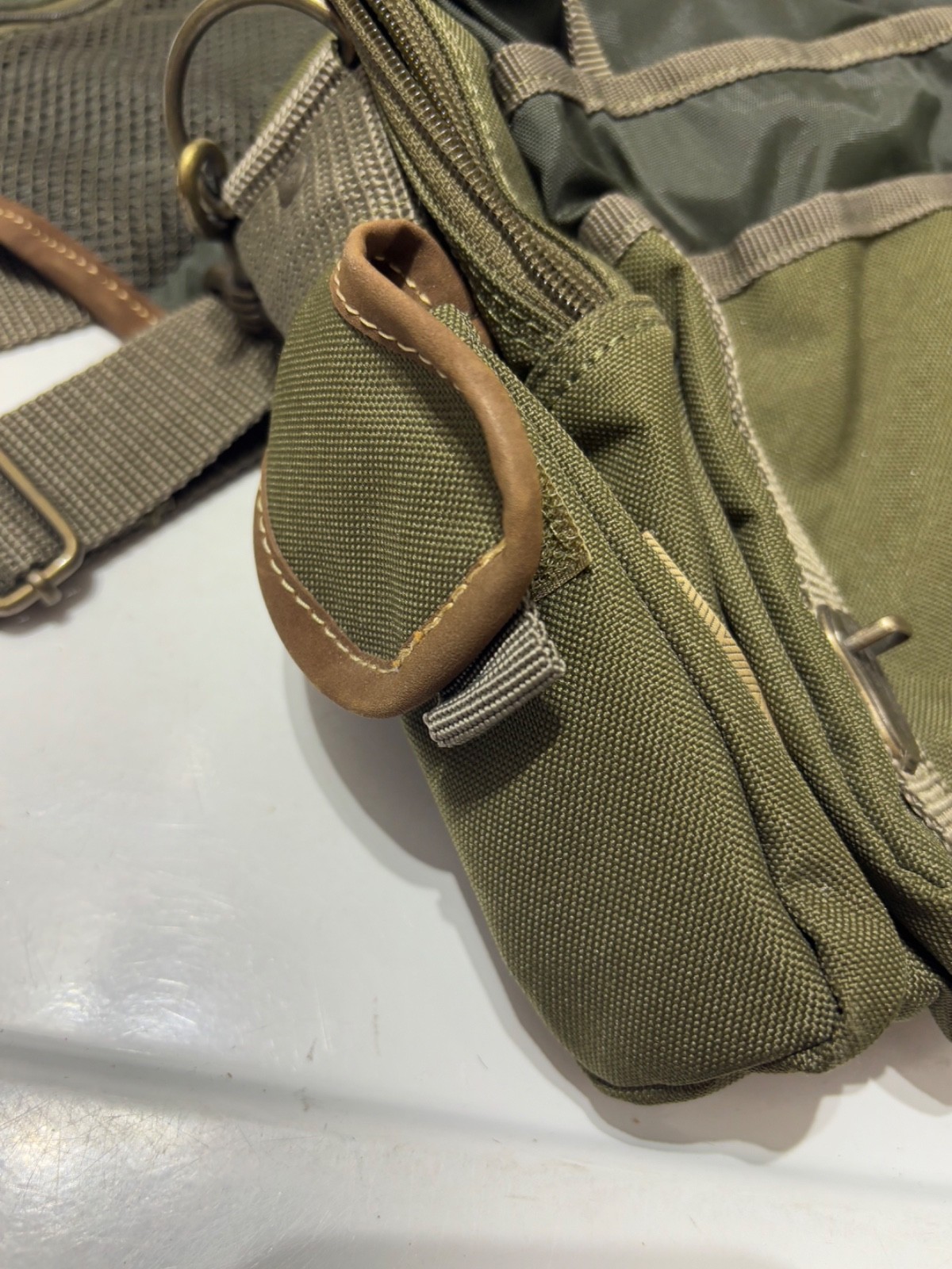 Field & Stream Olive Green Canvas Crossbody Bag Utility Outdoors Travel Hiking