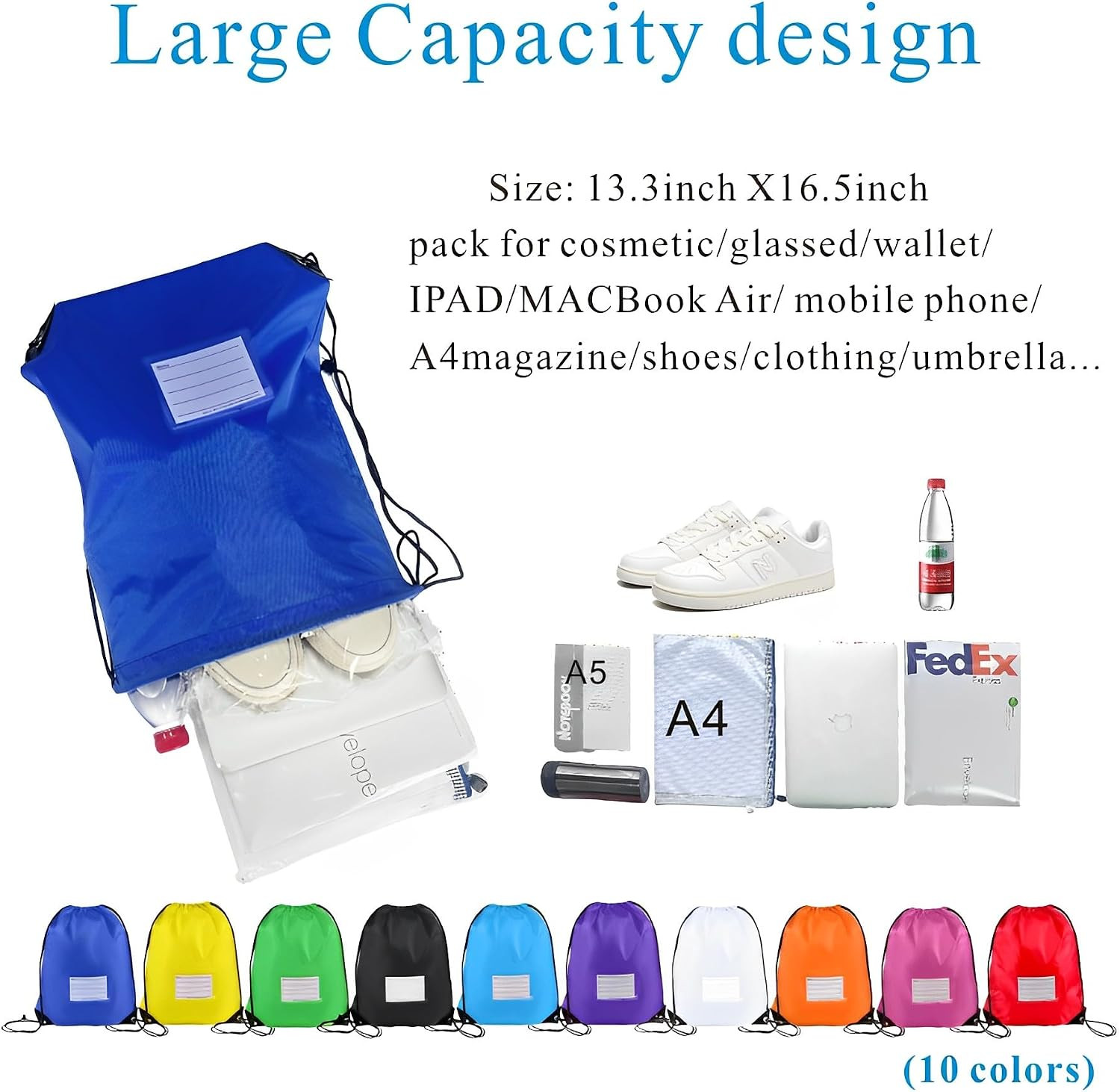 Drawstring Backpack Bulk 20 Pcs Draw String Bags DIY Gym Sports Traveling Yoga C