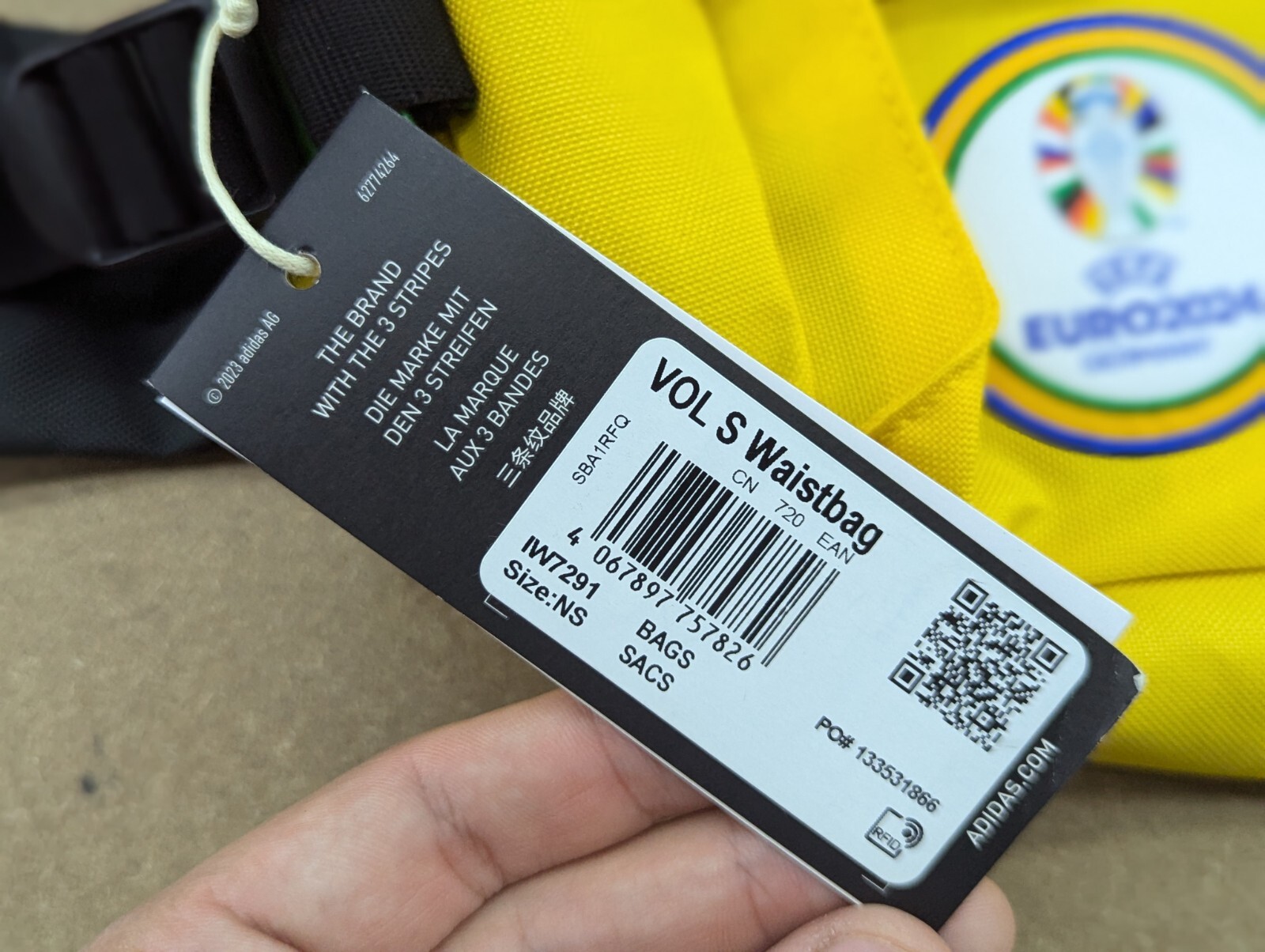 BNWT Adidas Germany 2024 World Cup Volunteer Waistbag Football Yellow