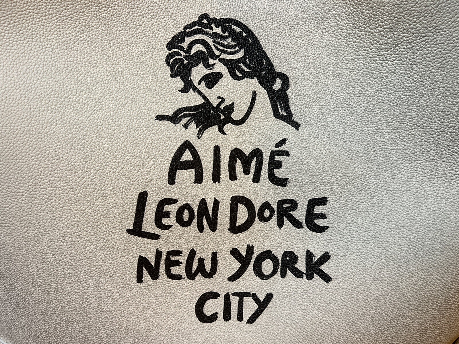 Aime Leon Dore Form Logo Printed Leather Tote Greek Lady Sculpture New York City