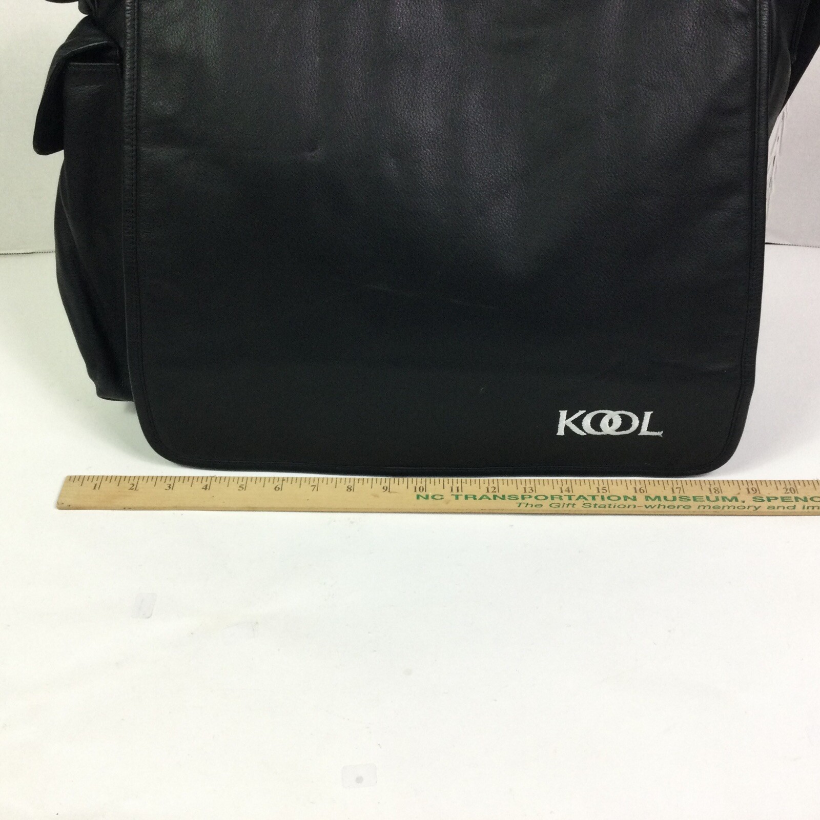 Canyon River Black Leather Travel / Messenger bag crossbody carry on 19x14x6