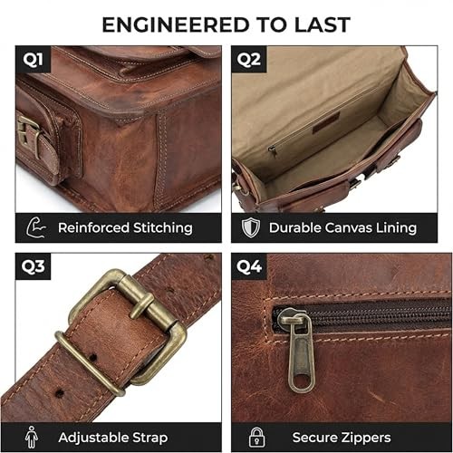 Leather Messenger Bag for Men, 18 Inch Laptop Crossbody, 18 Inch Large