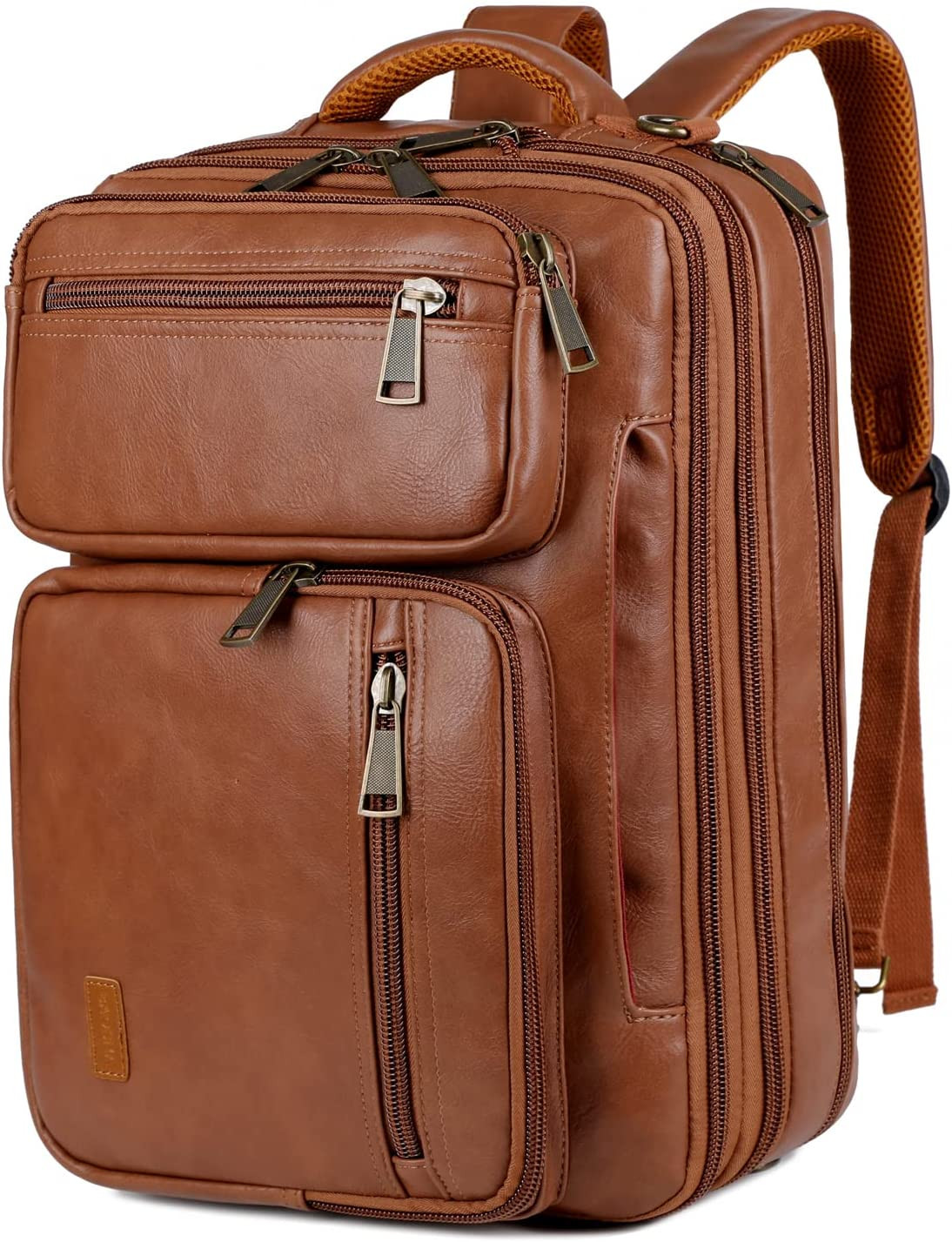 Vegan Leather Laptop Backpack Briefcase Hybrid 15.6 Inch Laptop Travel Backpack