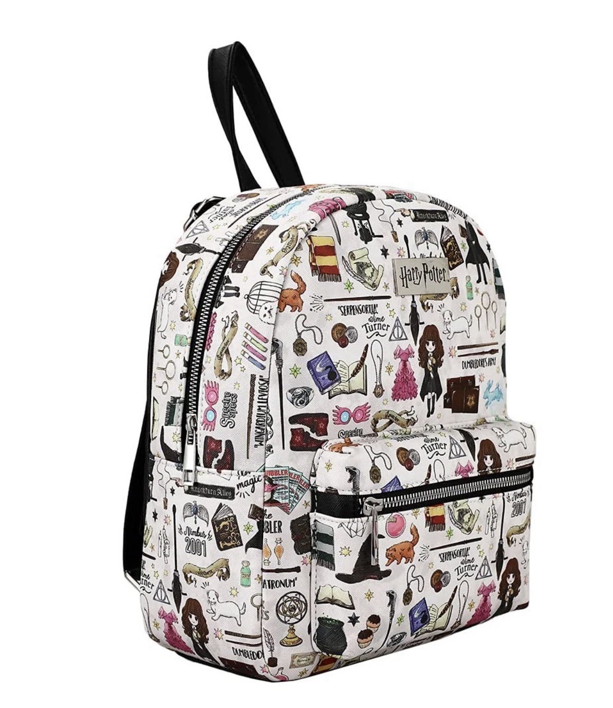 NWT Harry Potter Hogwarts Chibi Characters All Over Print White Mini Backpack