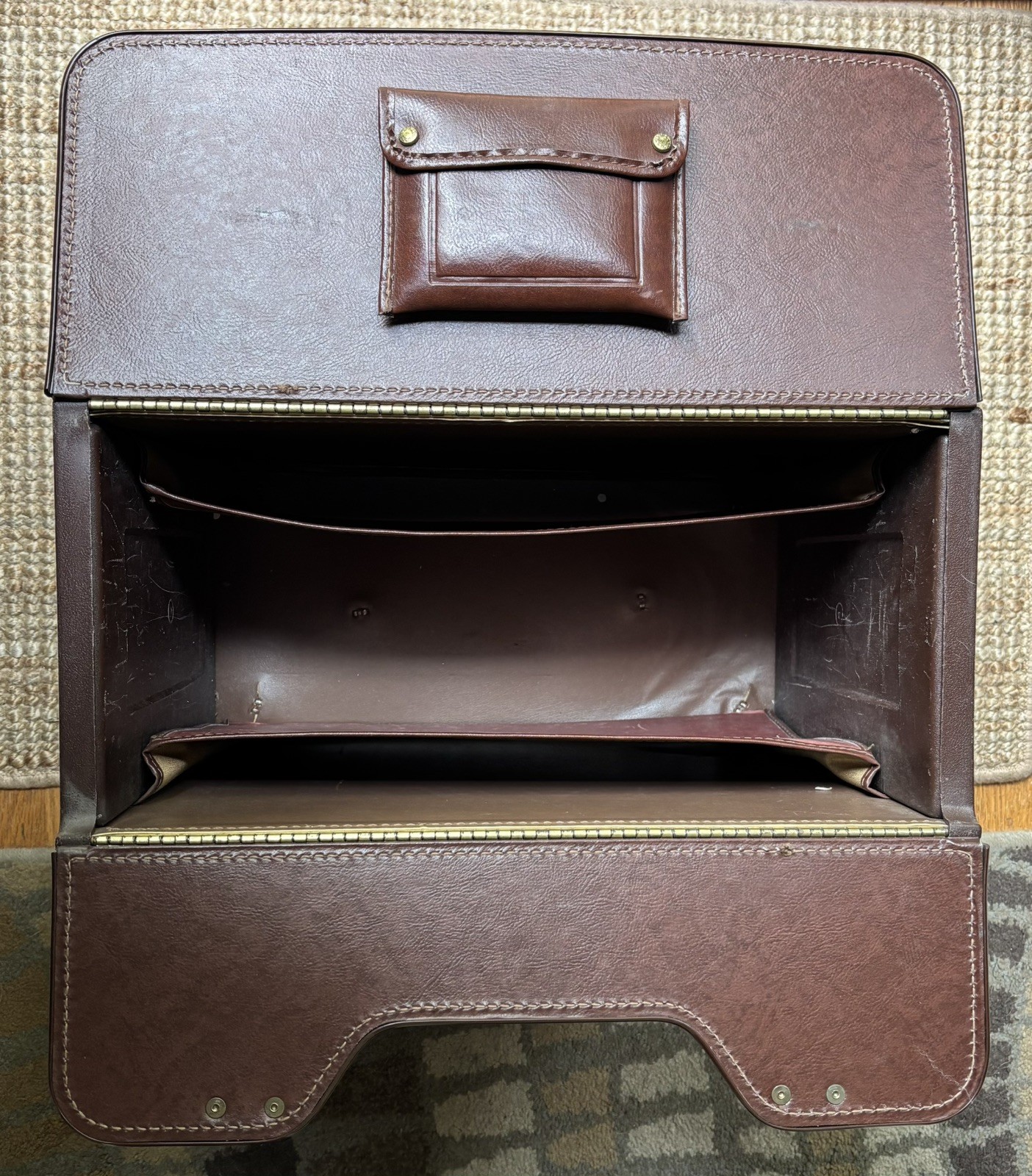 Vintage Stebco Brown Pilots Briefcase Attache Travel Case No Key / FREE SHIPPING