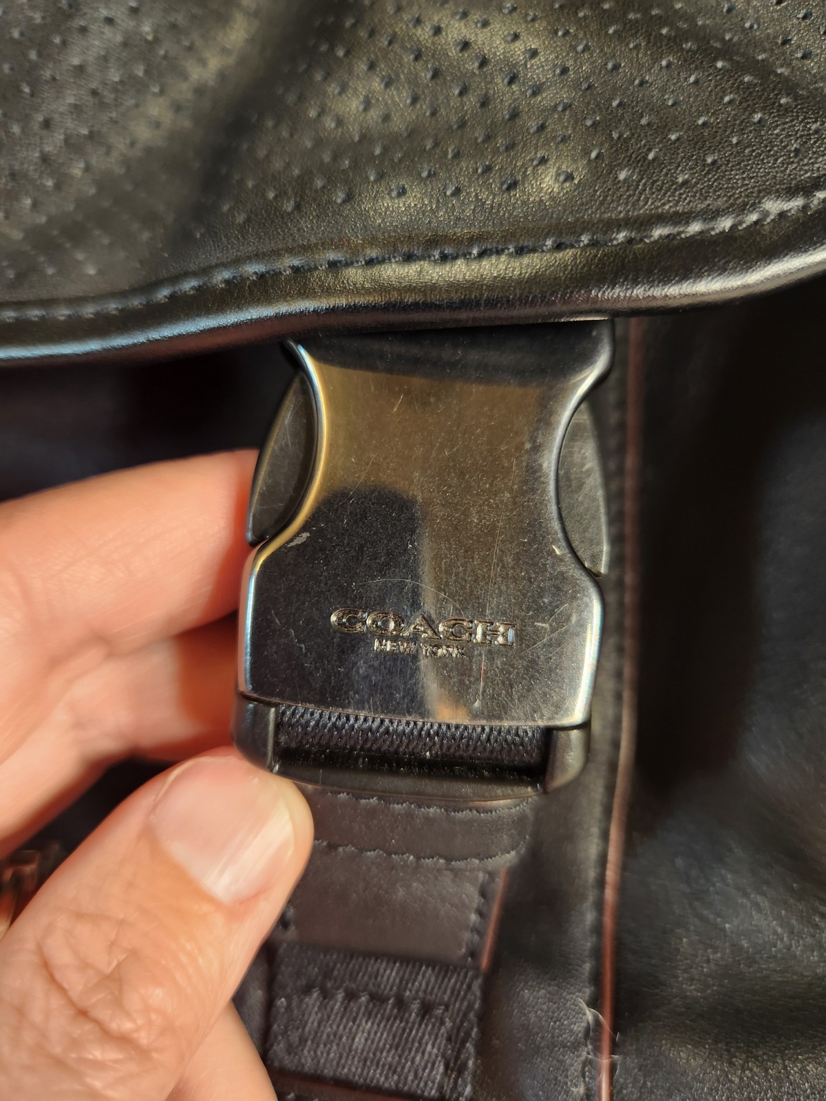 Coach Ranger Messenger Bag Real Leather Black Unisex