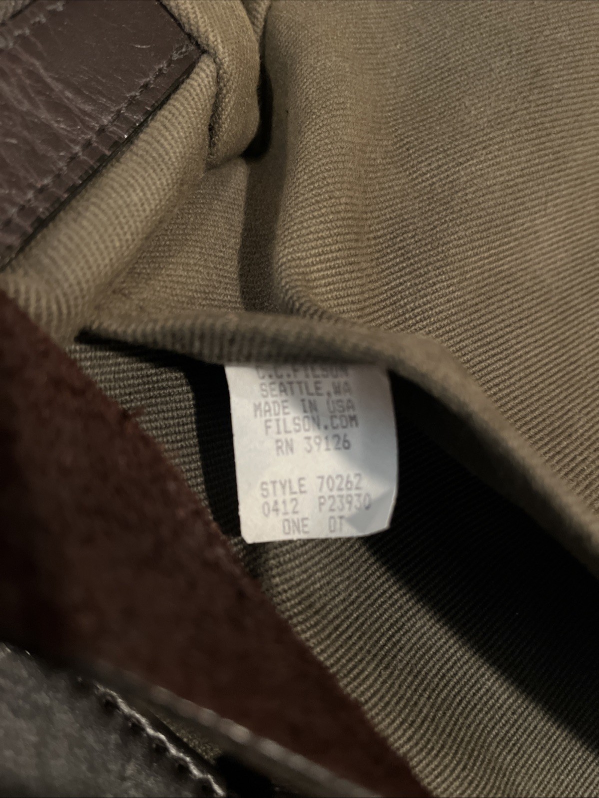 🔥 Filson USA Rucksack Backpack Bag Rugged Twill Otter Green Bridle Leather 262