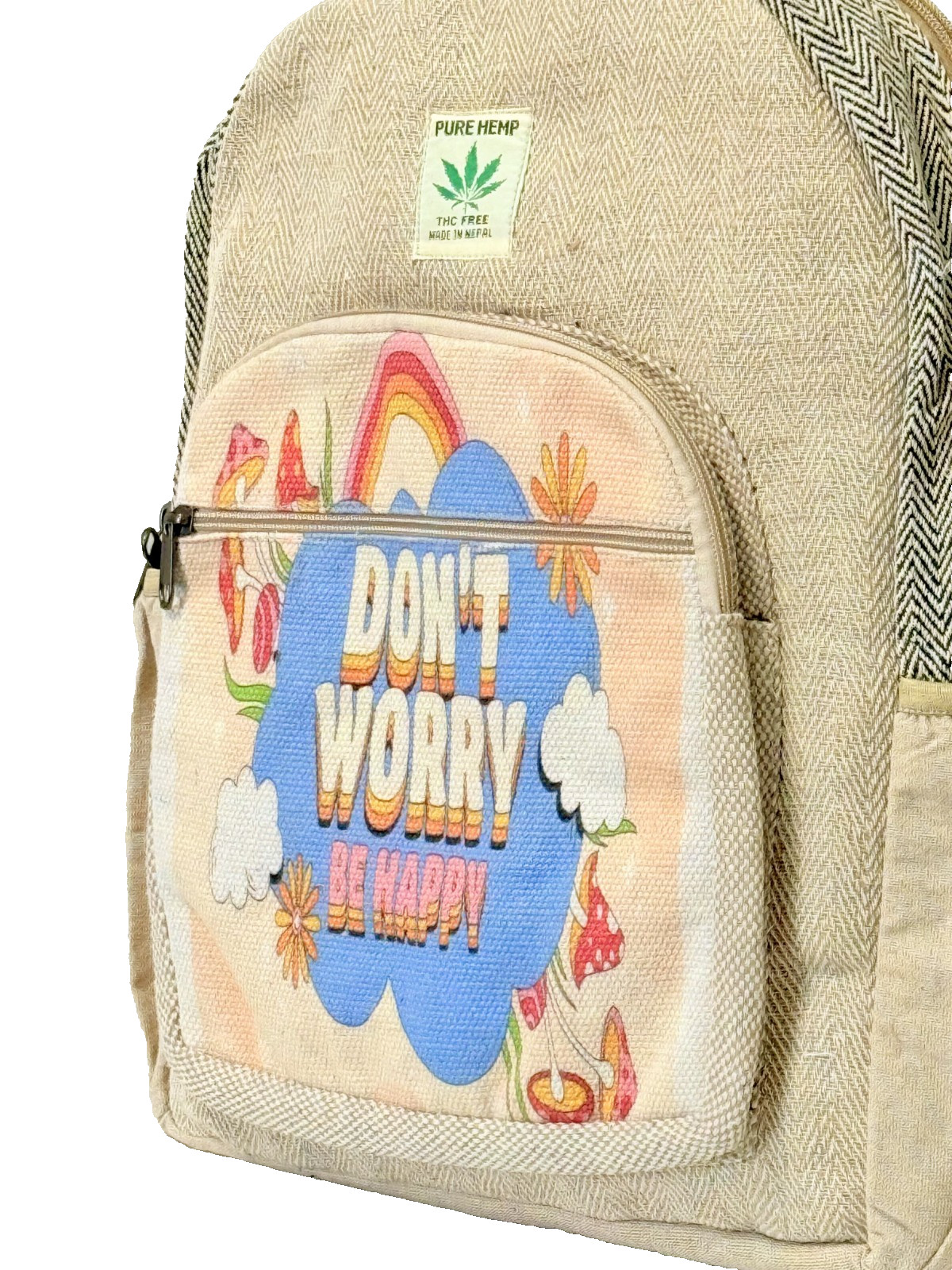 Hippie Lightweight Hemp Backpack Handmade Bag – Print Boho Laptop Bag Hemp Bag
