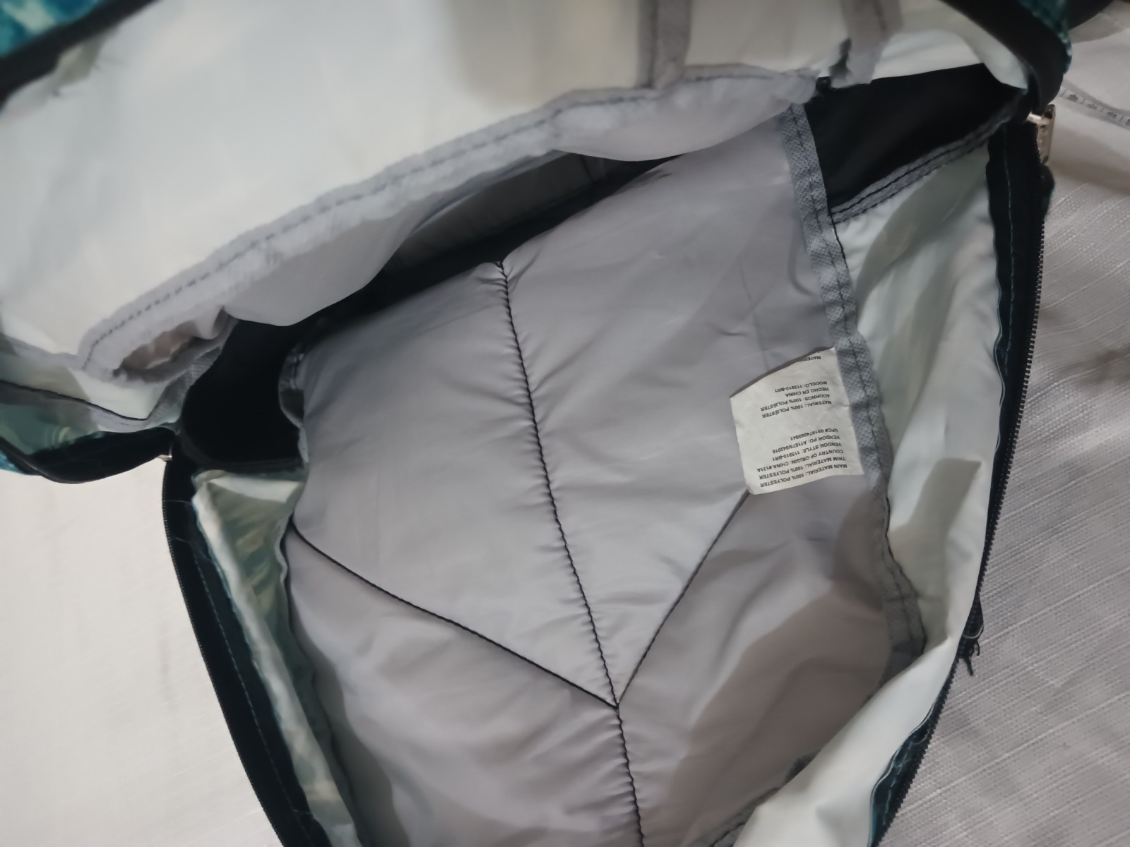 Blue Black Green White Three Compartment Backpack