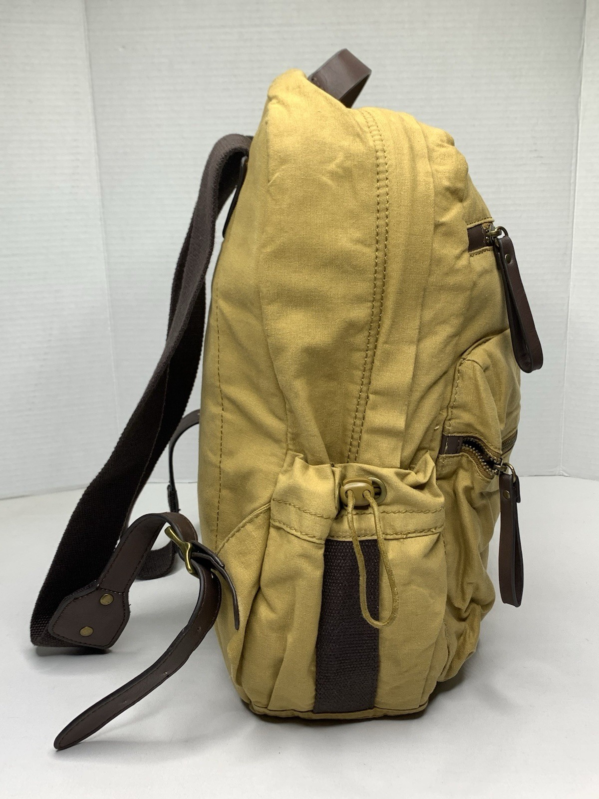 G. H. Bass & Co Light Canvas Brown Backpack P133
