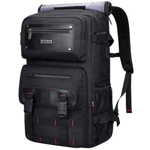 Carry On Travel Backpack for Men Duffle Bags Fit for 17 Inch Laptop Black