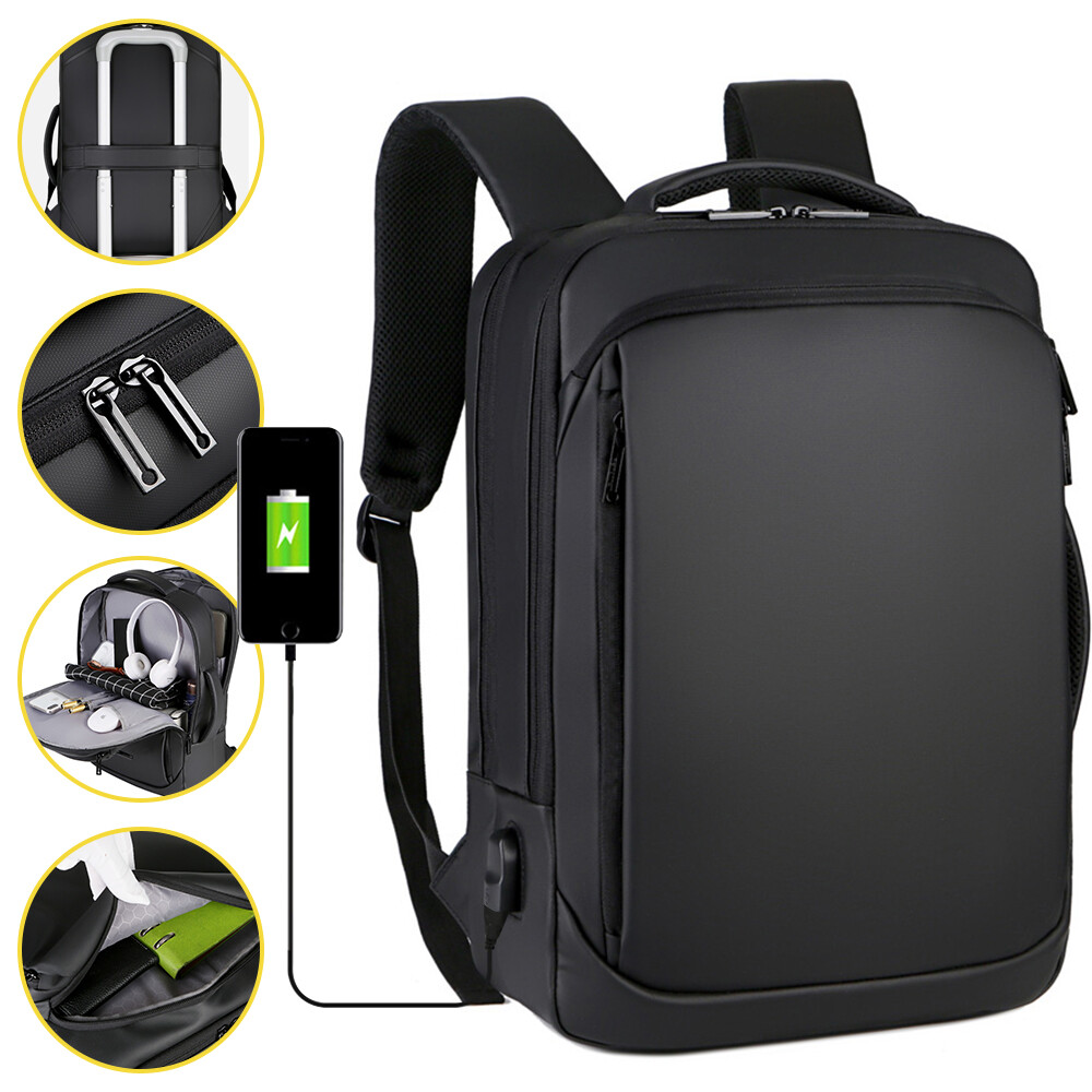 Men Backpack Anti-theft School Bookbag Travel 15.6″ Laptop Bag Rucksack USB Port