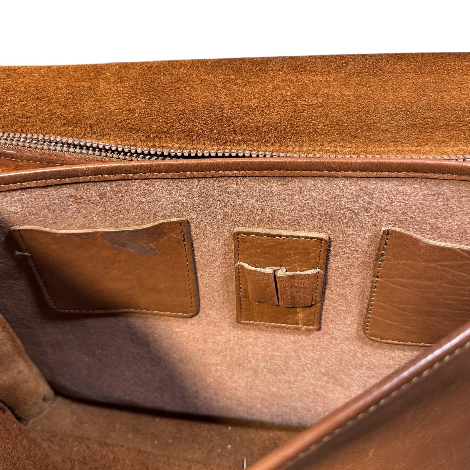 Jack Georges Leather Briefcase Bag Brown Top Handle Shoulder Laptop 16x11x5