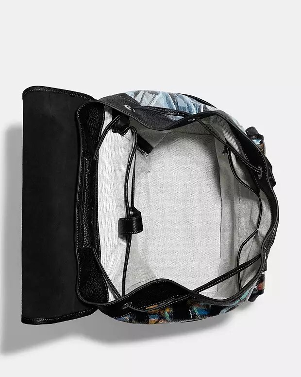 COACH MINT + SERF CARRIAGE BACKPACK Black Multicolor Graffiti Unisex CD676 NWT