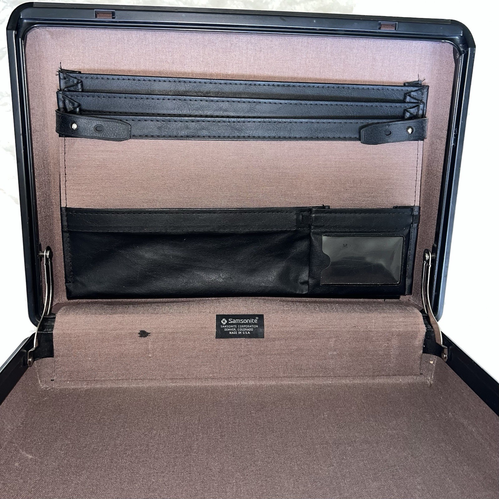 Vintage Samsonite Brown Hard Shell Briefcase Combo Lock Expanding Folder 19×13”